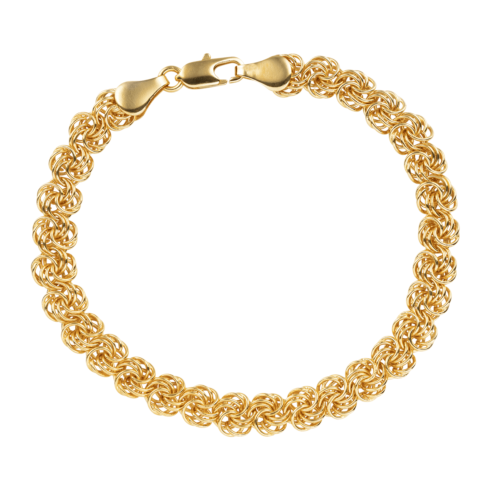 Bracelet plaqué or maille macaron 0.70mm/19cm