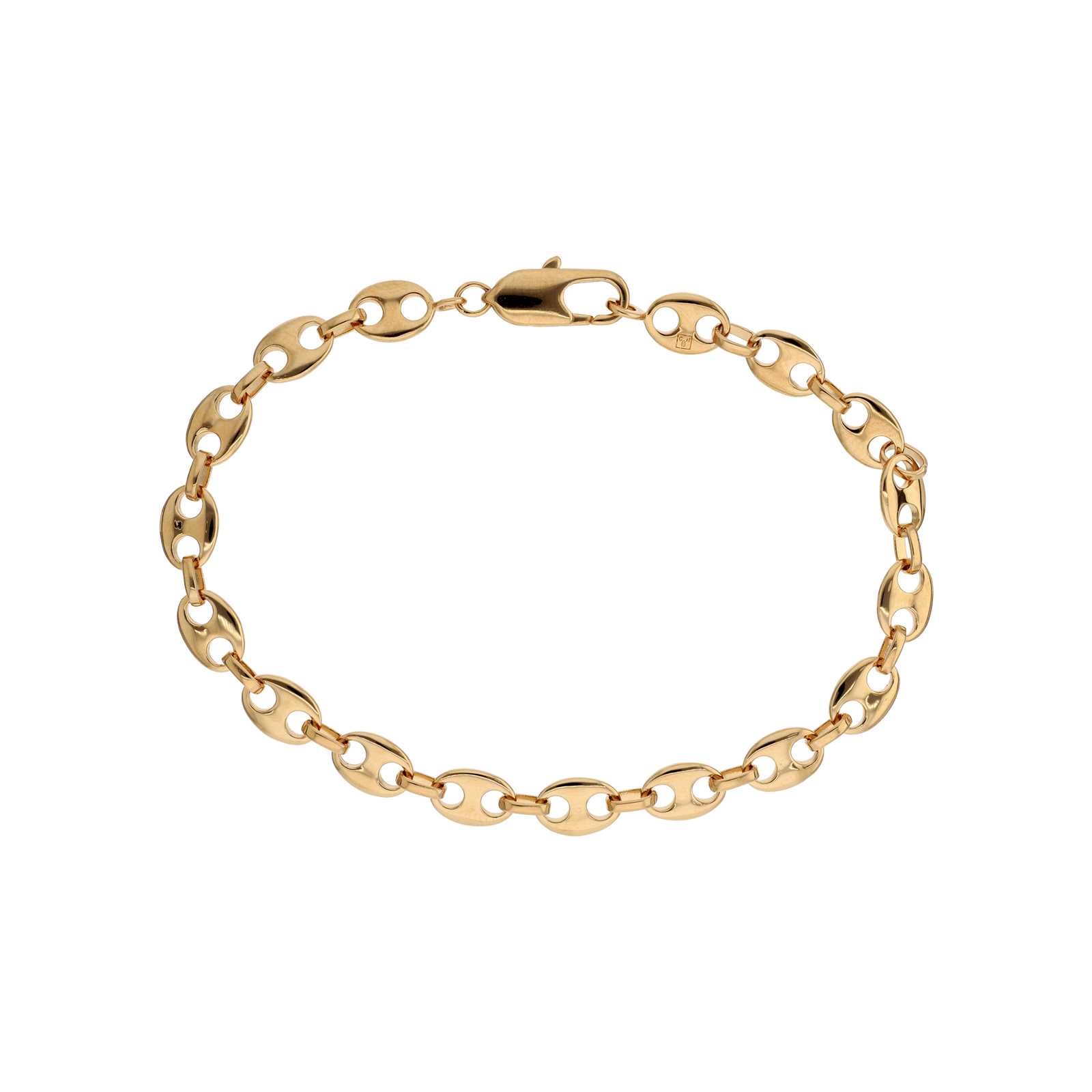 Bracelet grain de cafe 19cm plaqué or