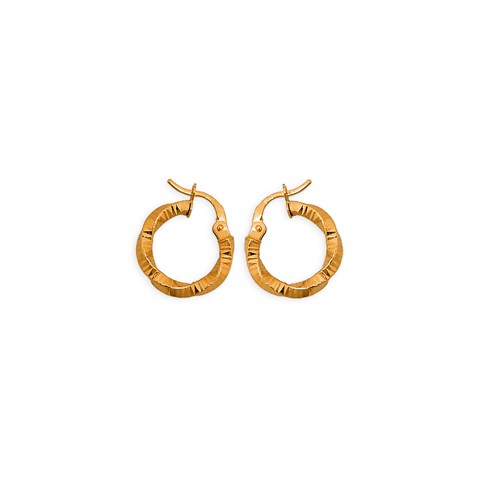 créoles or 9 carats torsadées striées 15mm