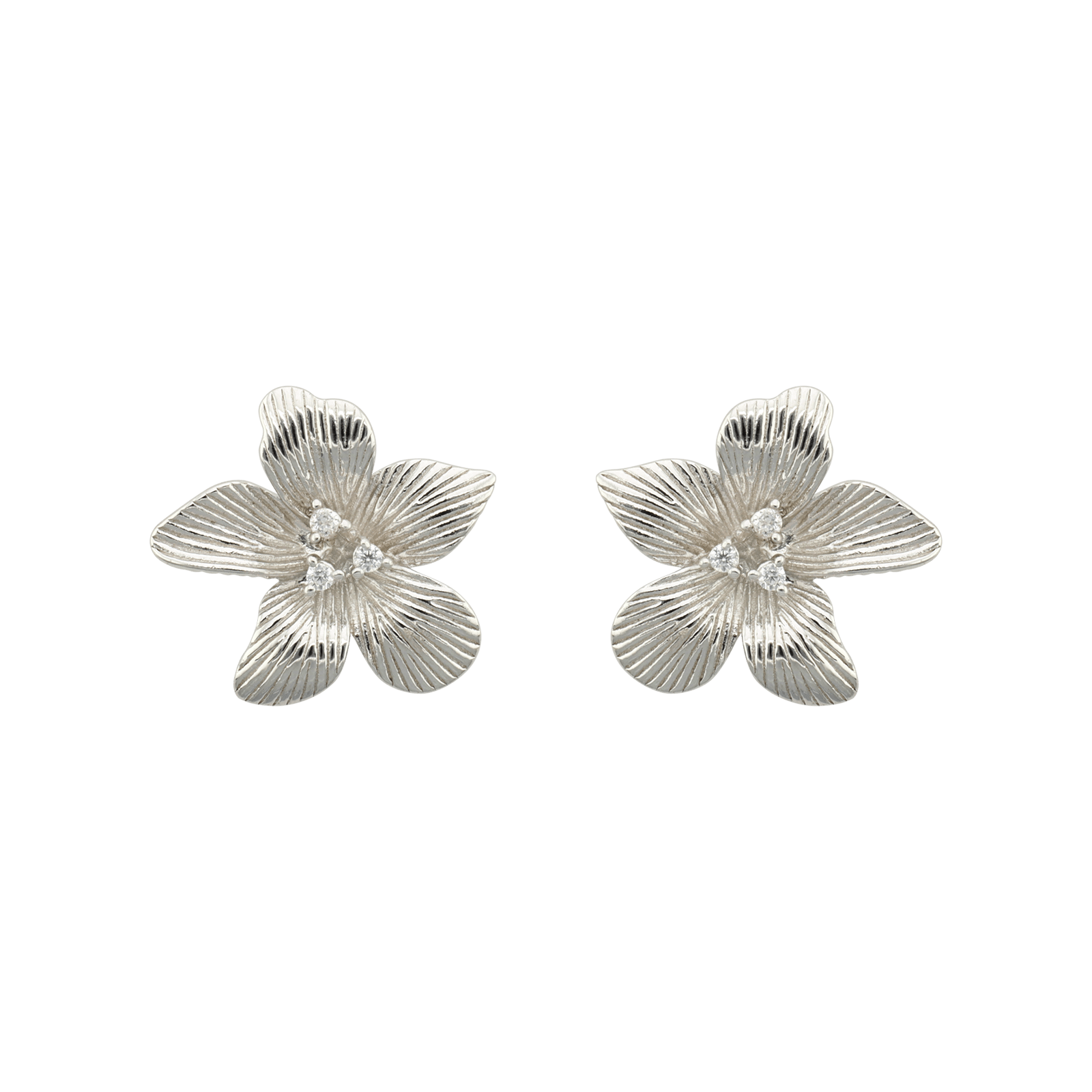 Boucles d'Oreilles Argent Rond puce fleur vintage