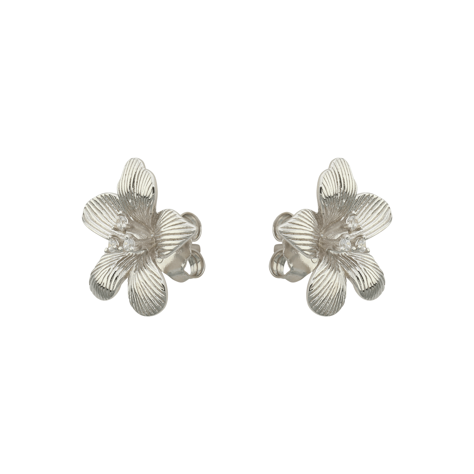 Boucles d'Oreilles Argent Rond puce fleur vintage
