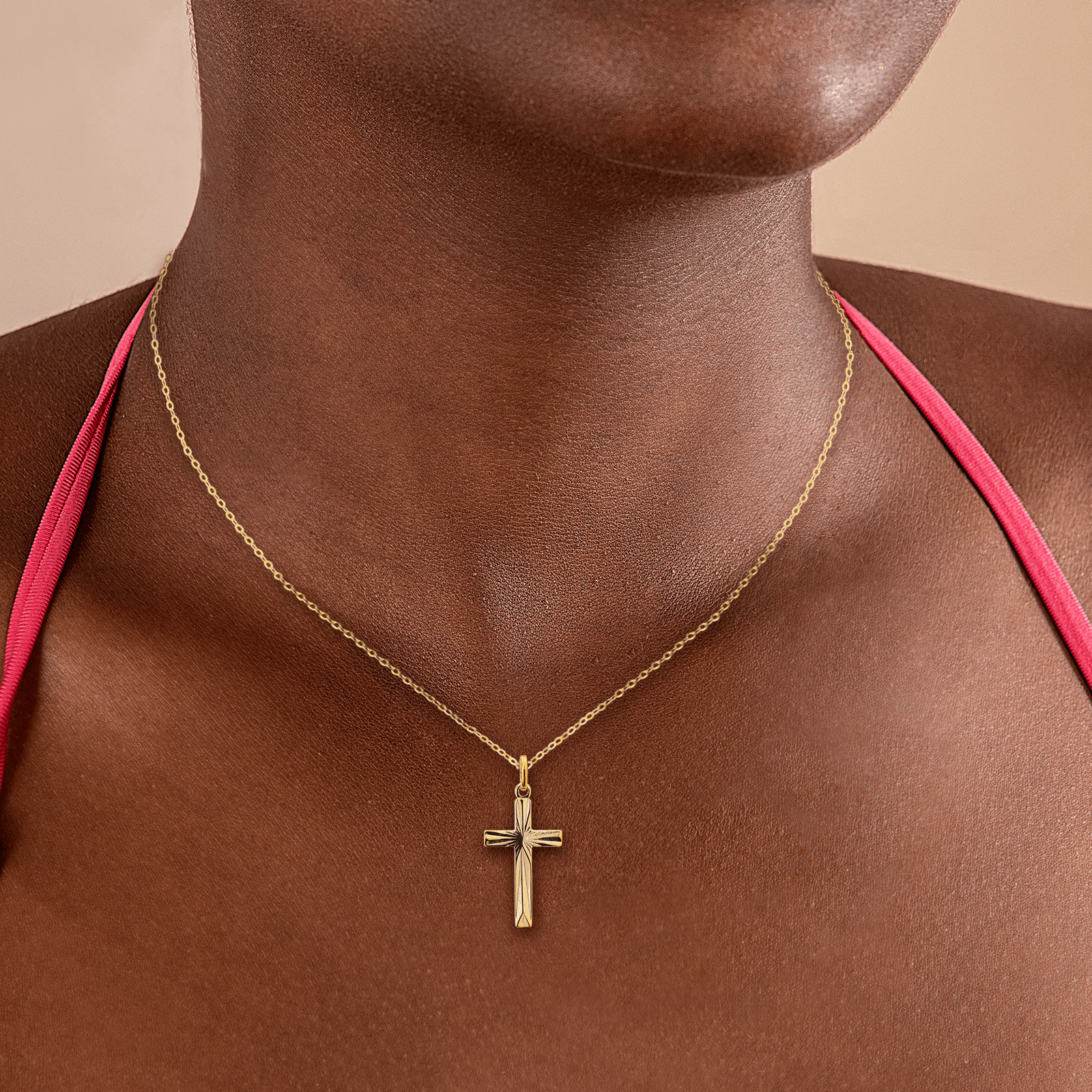 Croix Plaqué Or 15*30mm Avec Bélière