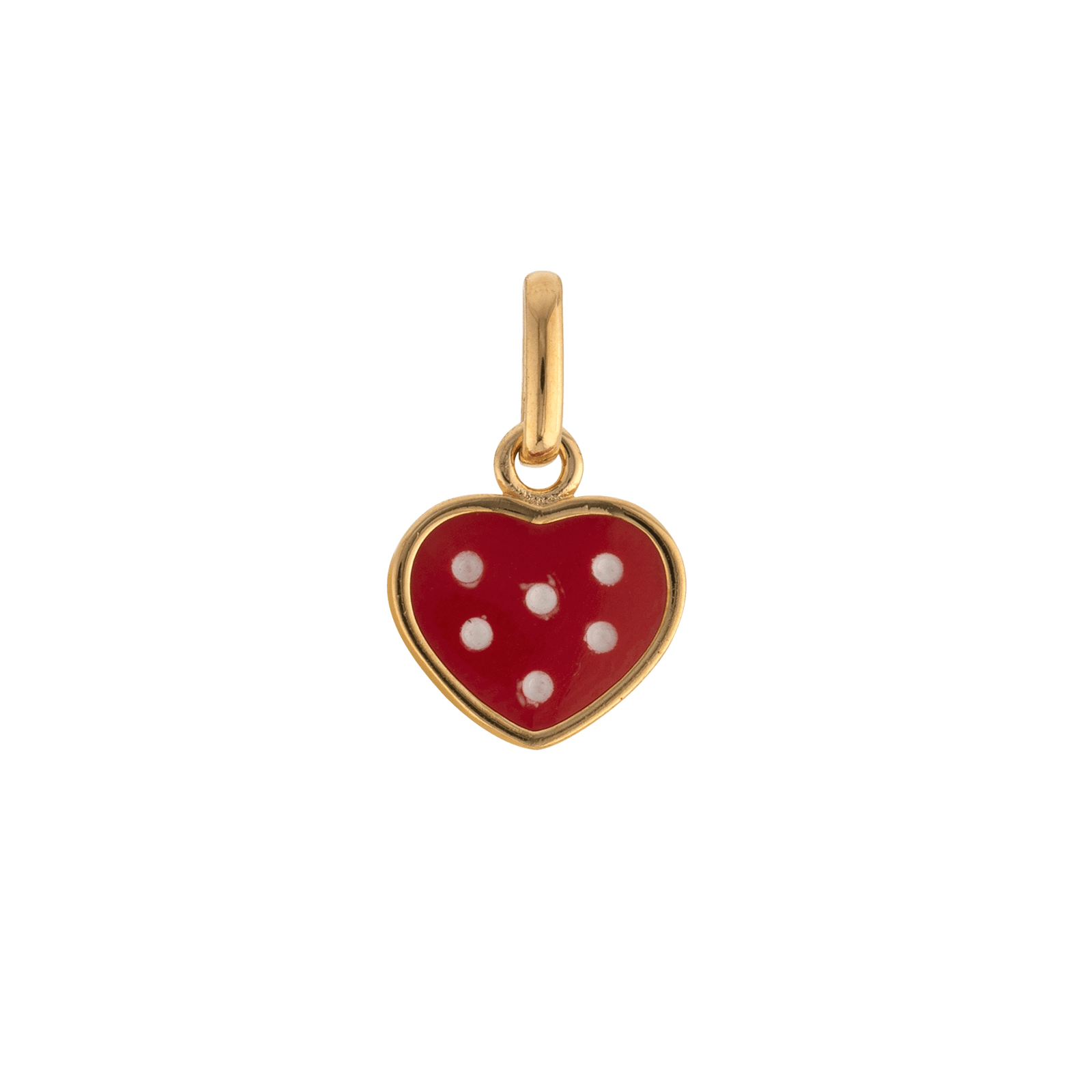 coeur émail rouge pois blancs