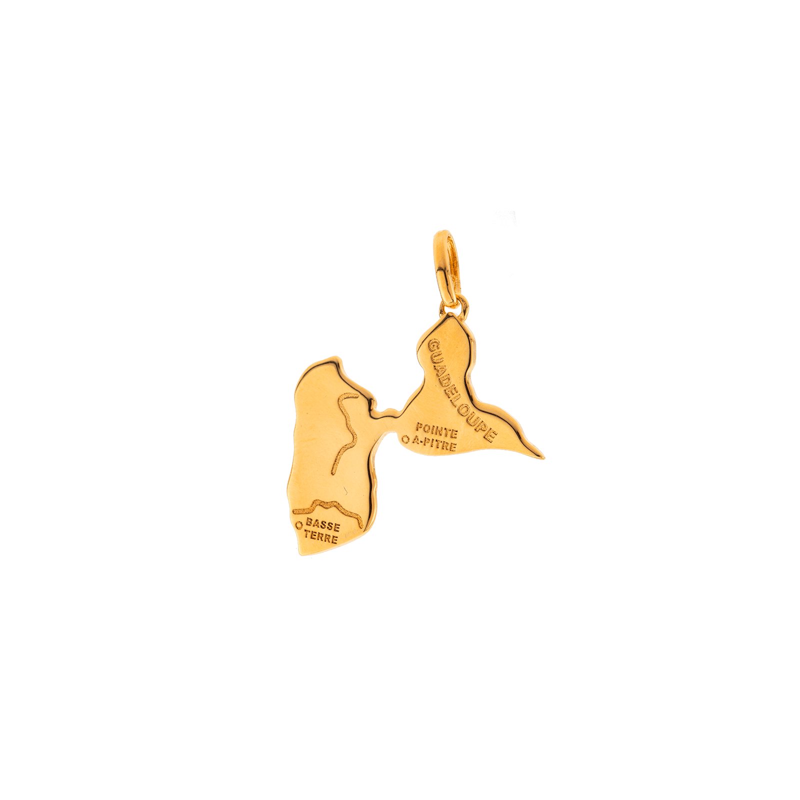 Pendentif Plaqué Or Carte Guadeloupe