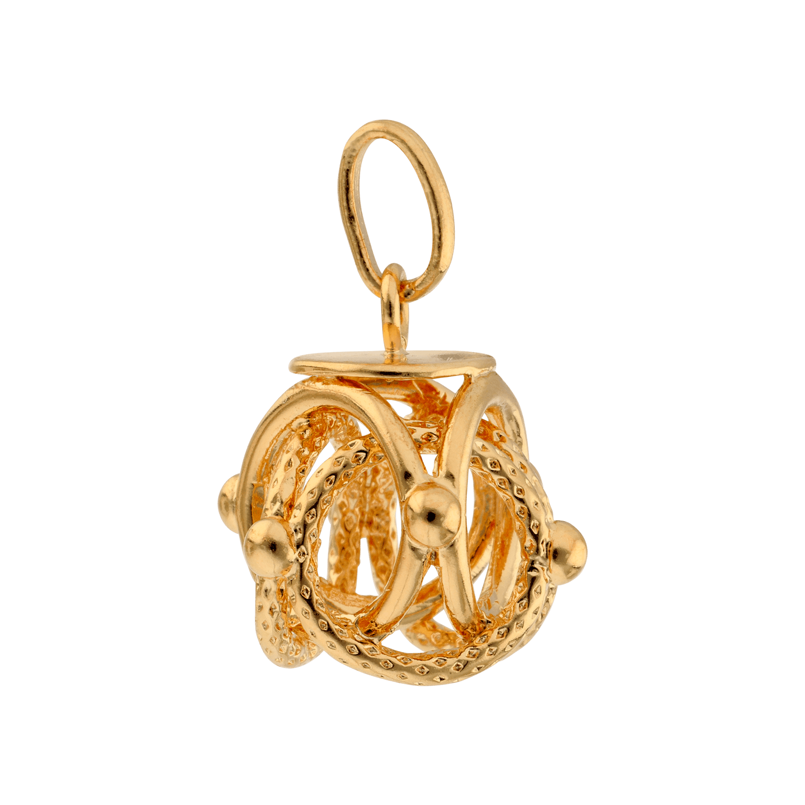 PENDENTIF EN PLAQUE OR CYCLONE LISSE 12MM