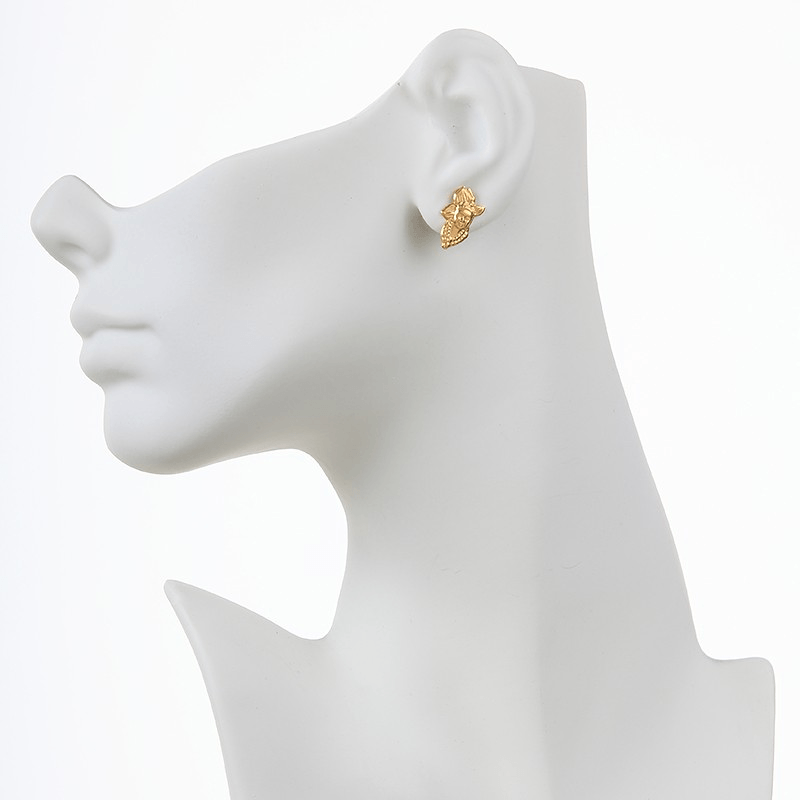 Boucles D'oreilles Plaqué Or Tête Antillaise 10*17mm