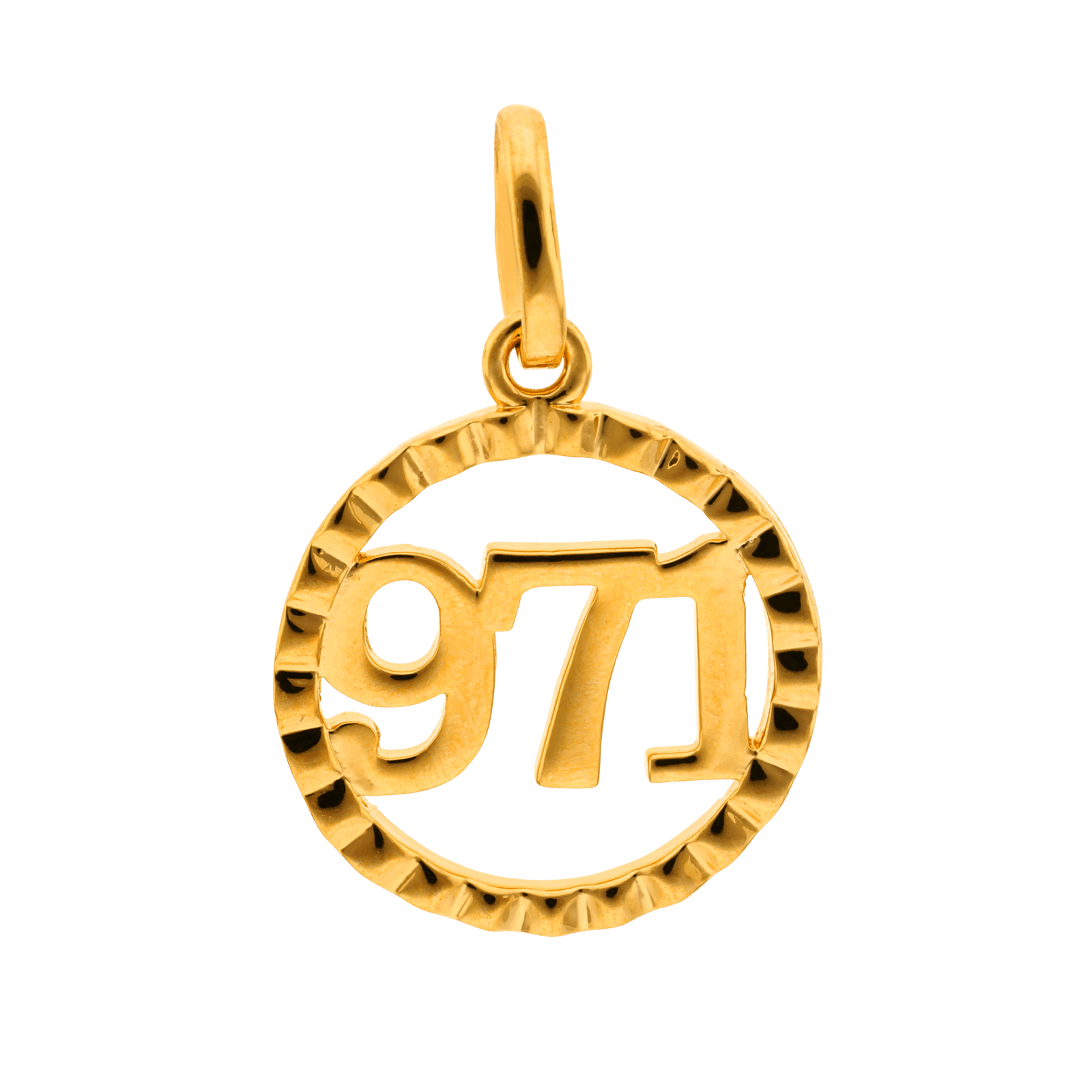 Pendentif Plaque Or 971 cercle Diamanté