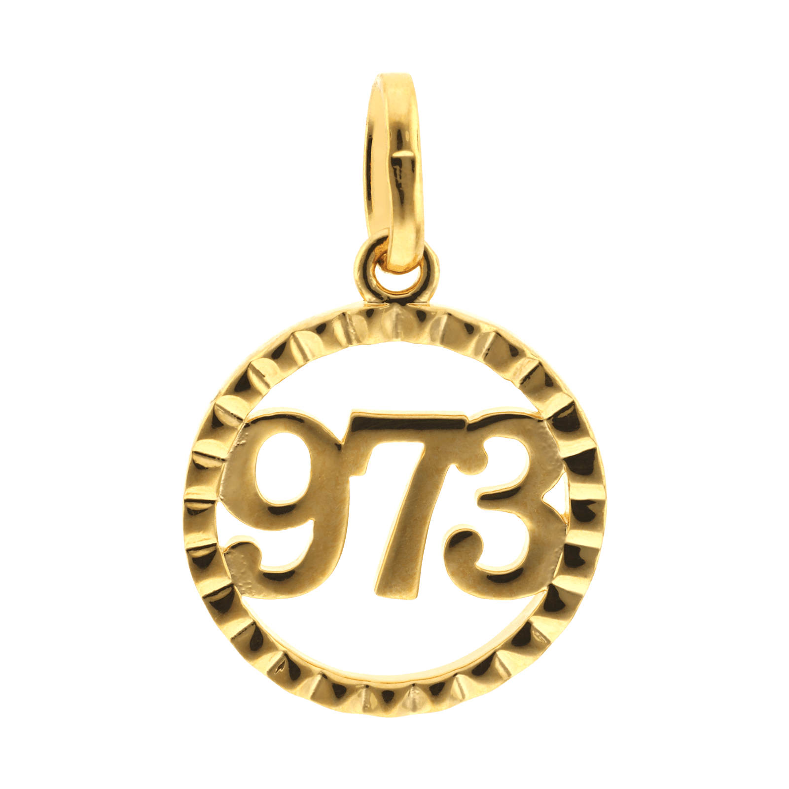 Pendentif Plaque Or 973 cercle Diamanté