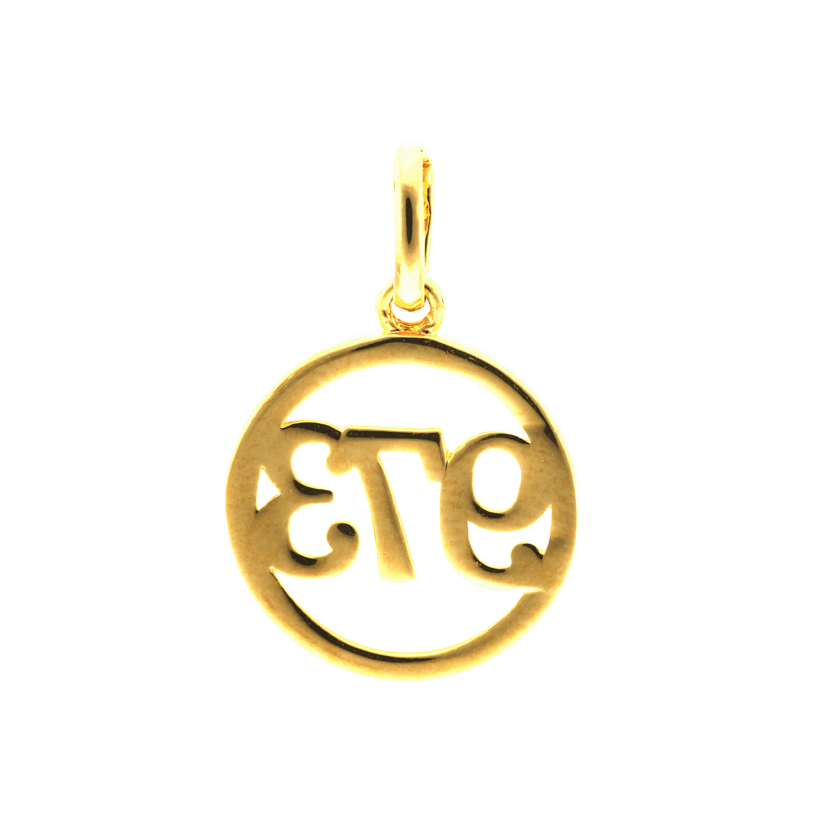 Pendentif Plaque Or 973 cercle Diamanté