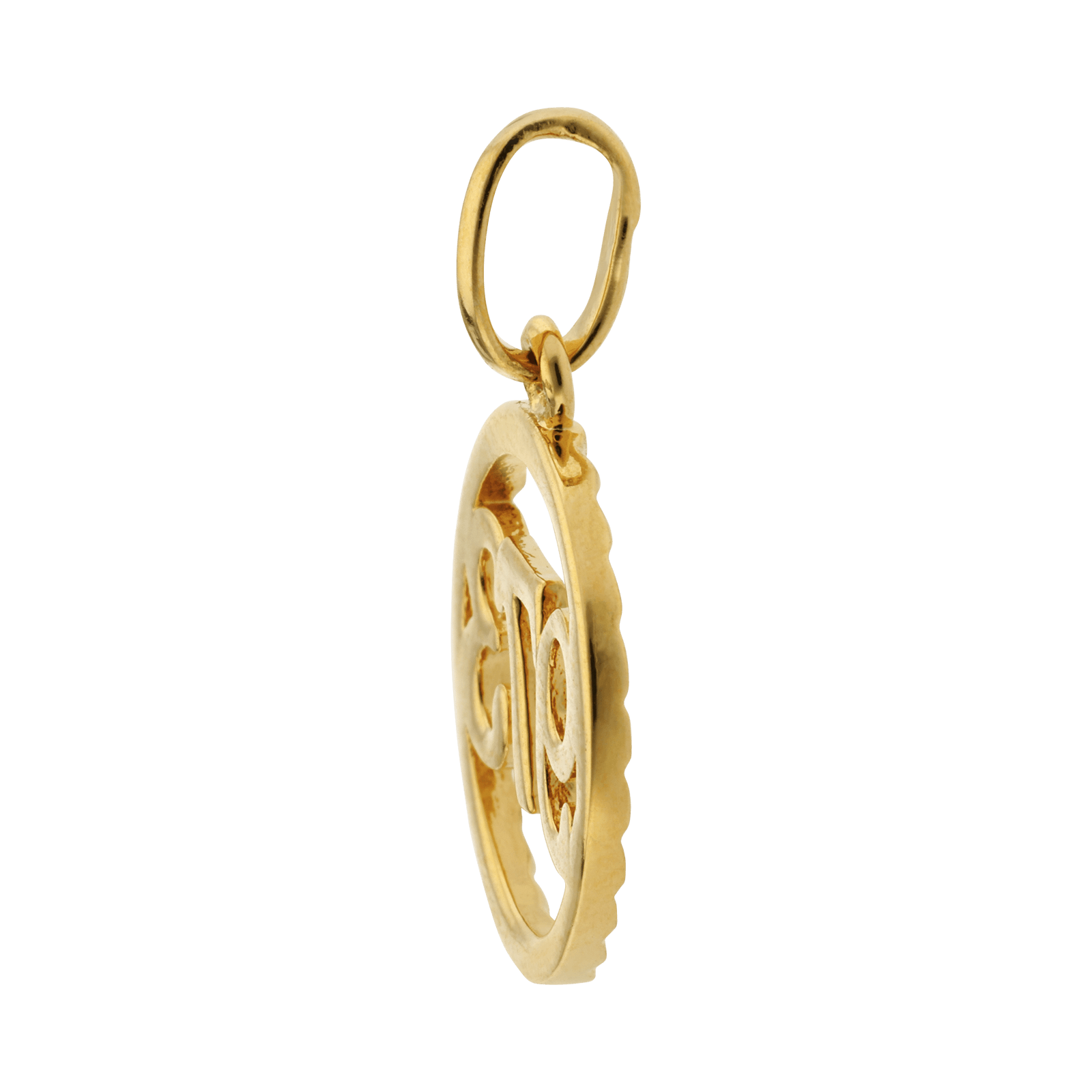 Pendentif Plaque Or 973 cercle Diamanté