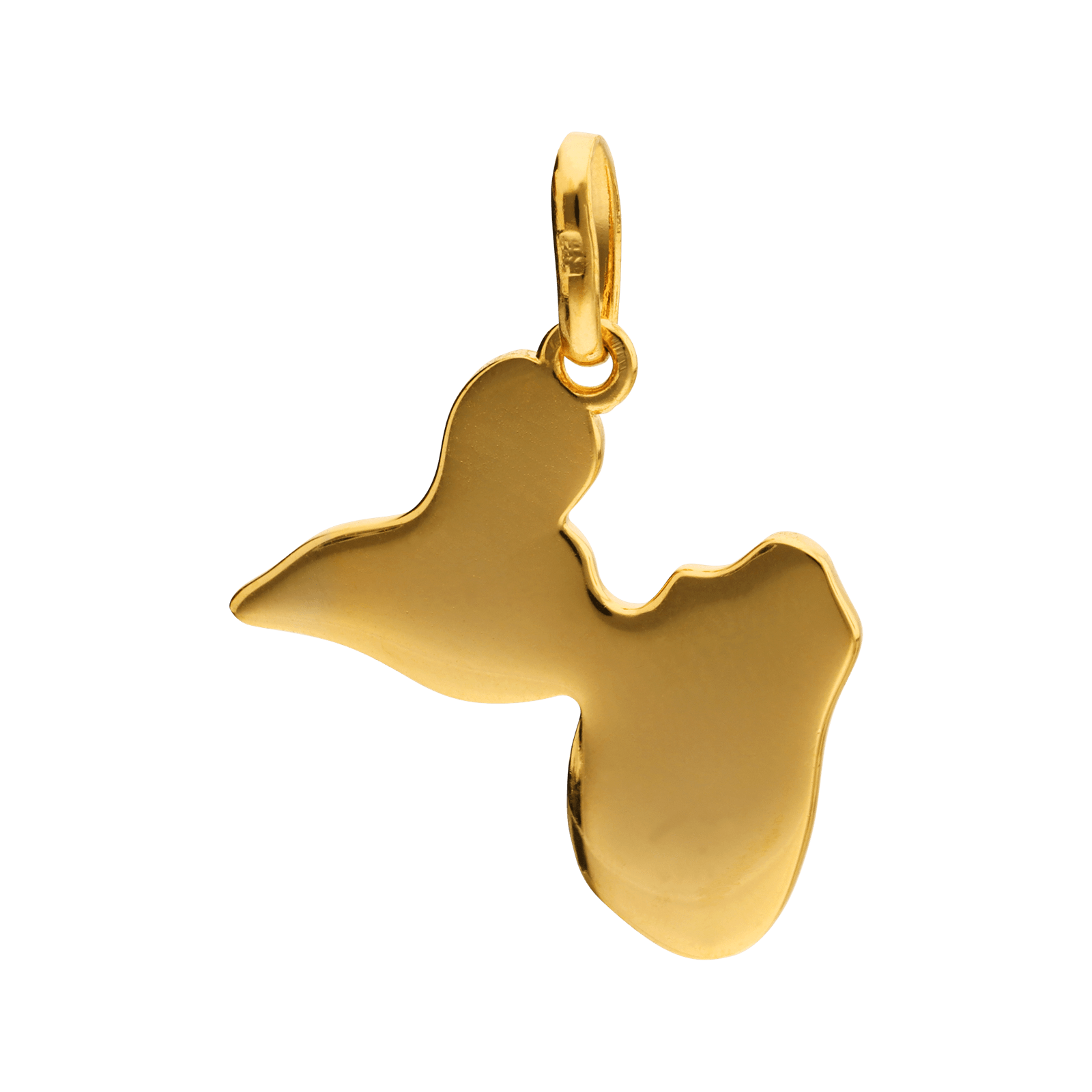 Pendentif Plaqué or Carte Guadeloupe Martelé