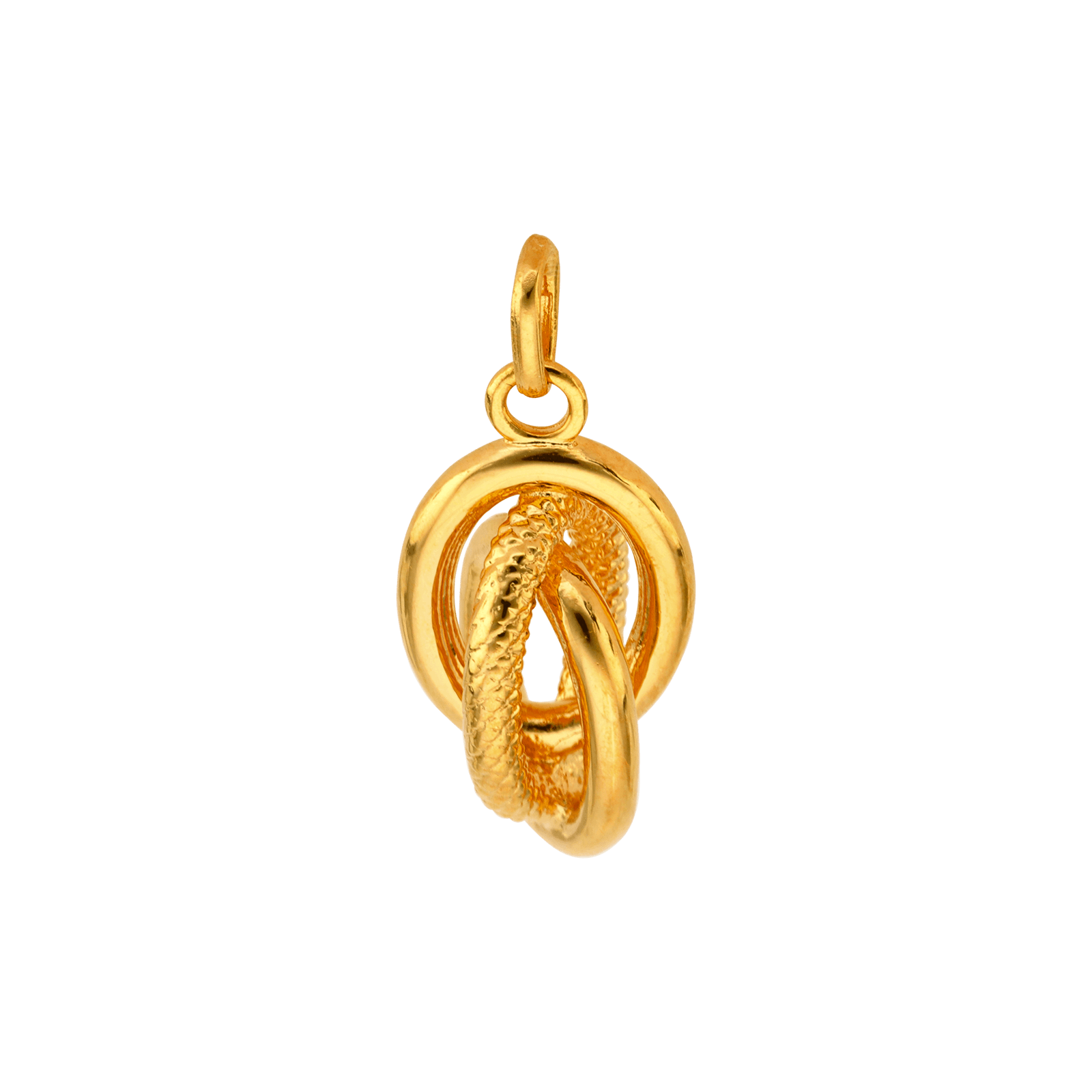 Pendentif Plaque Or Nœud antillais Lisse et Godronné Grand modèle