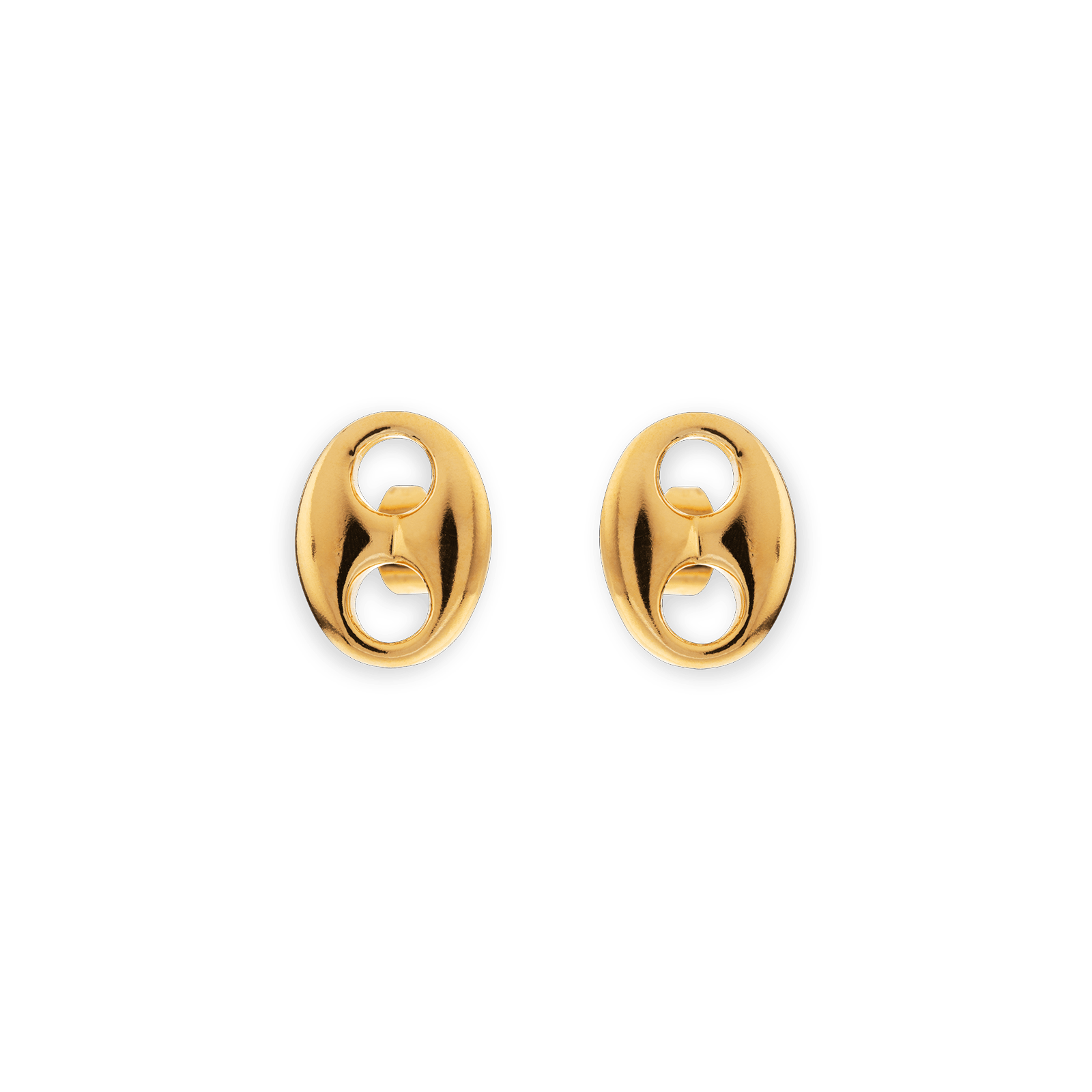Boucles D'oreilles Plaqué Or Grain de Café 14*18mm