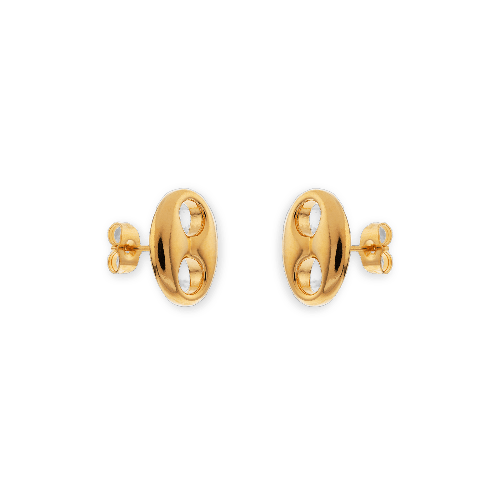 Boucles D'oreilles Plaqué Or Grain de Café 14*18mm