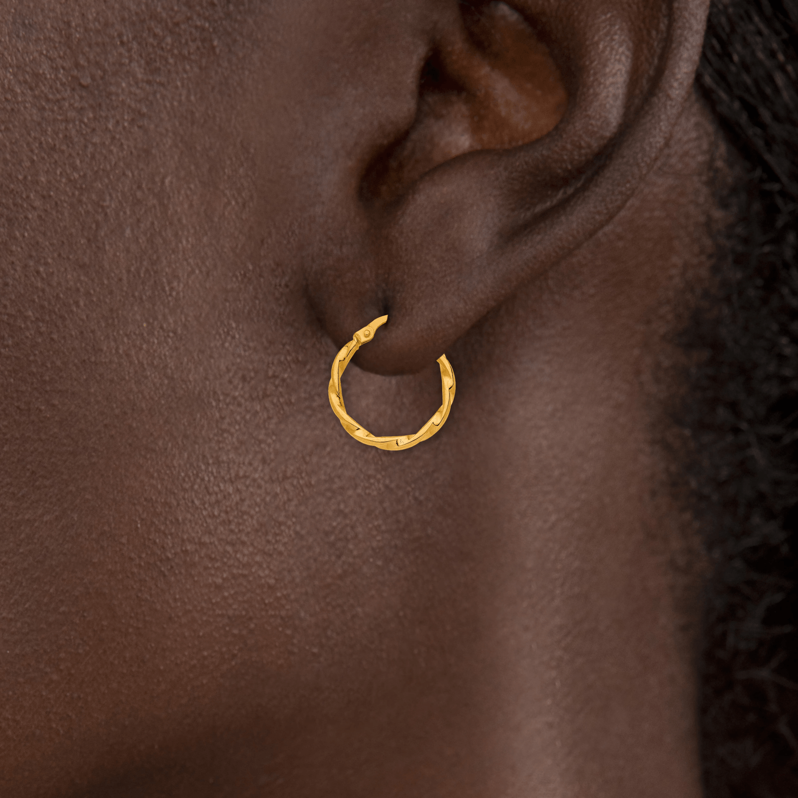 créoles or 9 carats torsadées 19mm