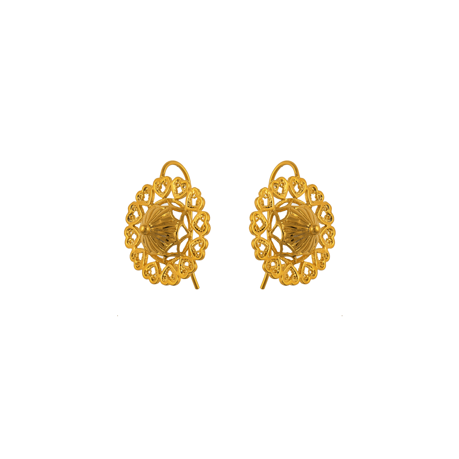 Boucles D'oreilles Plaqué Or Pendant 25mm Au Total Chapeau 23mm