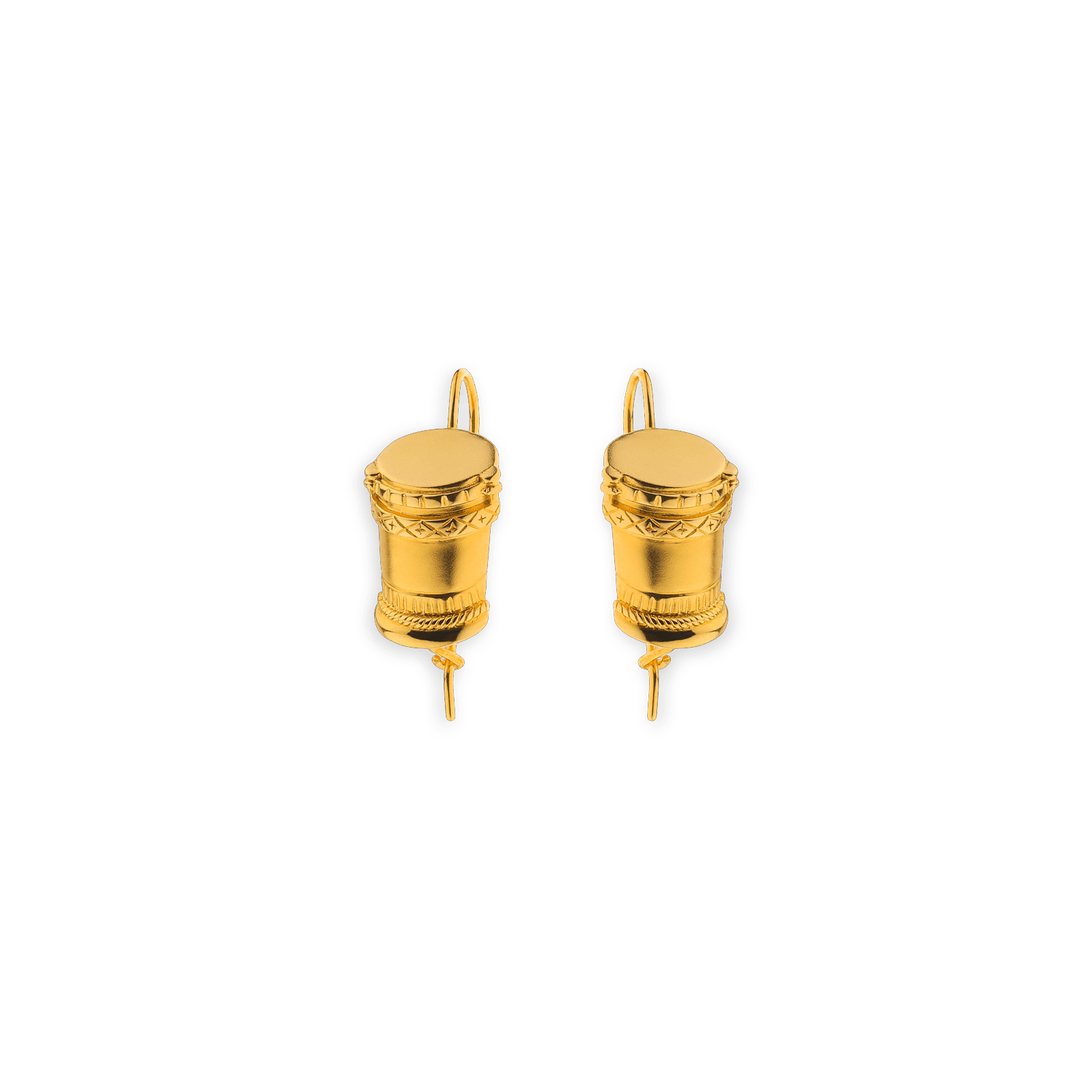 Boucles D'oreilles Plaqué Or Pendant 29mm Au Total Ka 15*23mm