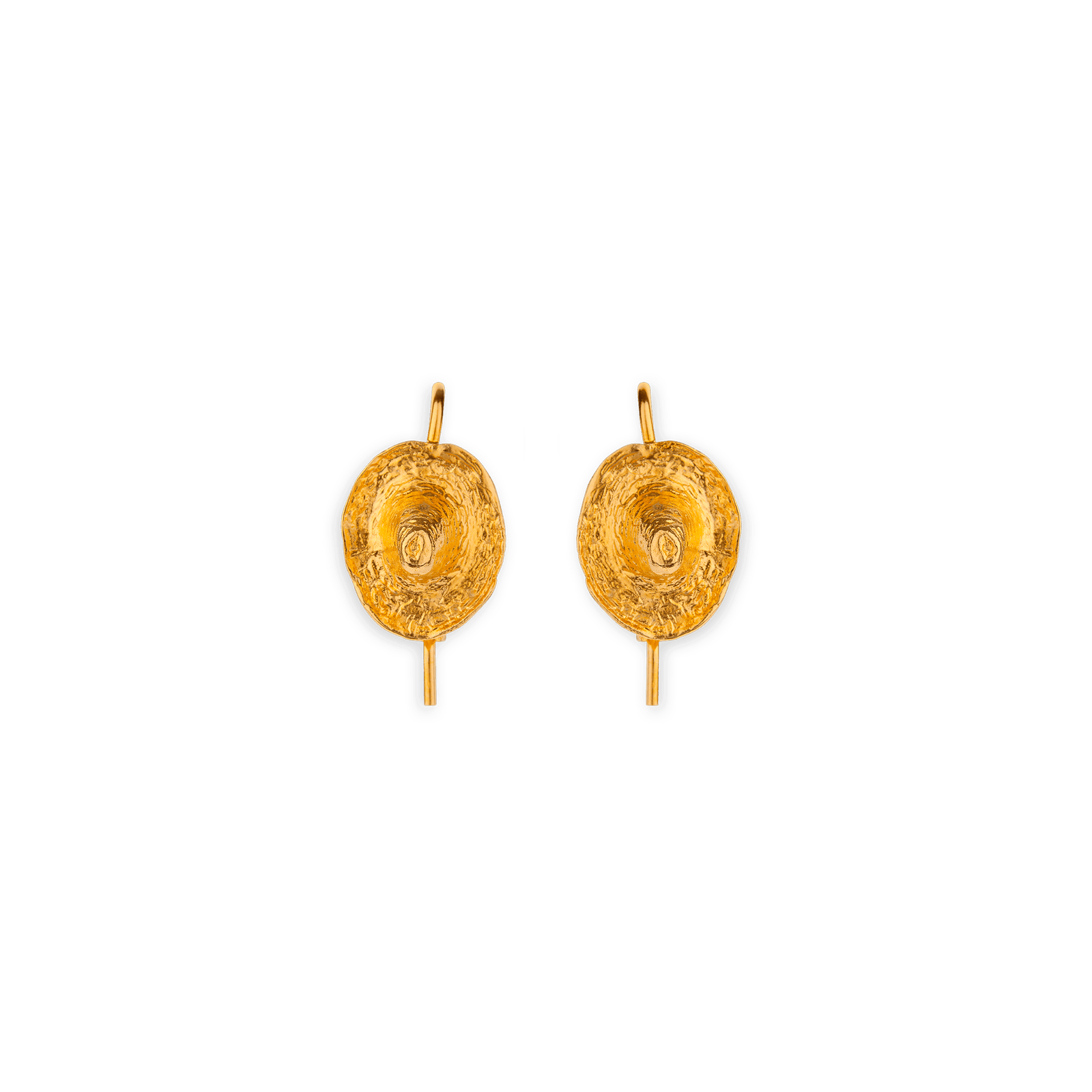 Boucles D'oreilles Plaqué Or Pendant 21mm Au Total Casque Colonial 13*16mm