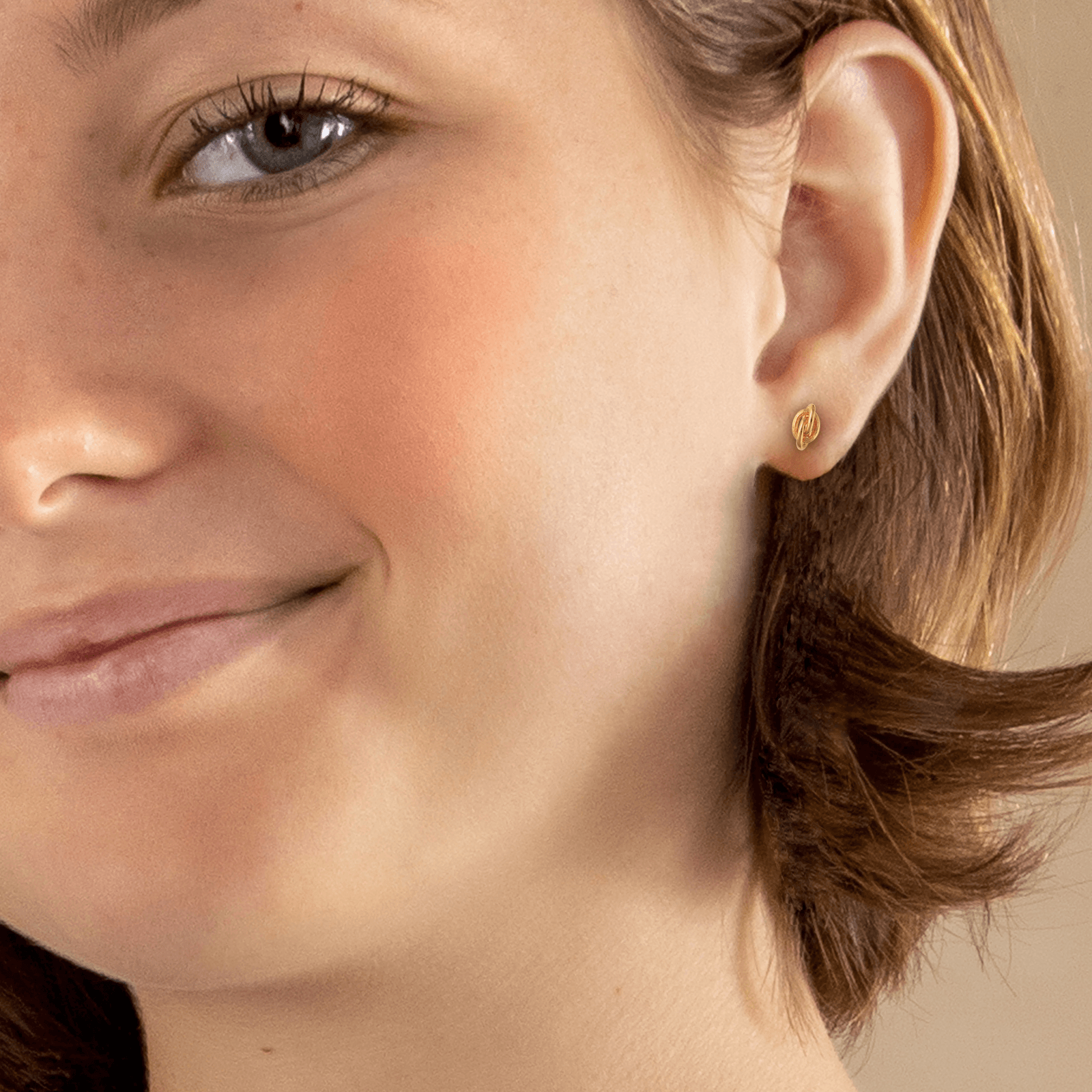 Boucles d'oreilles Plaqué or Nœud antillais 4.5mm