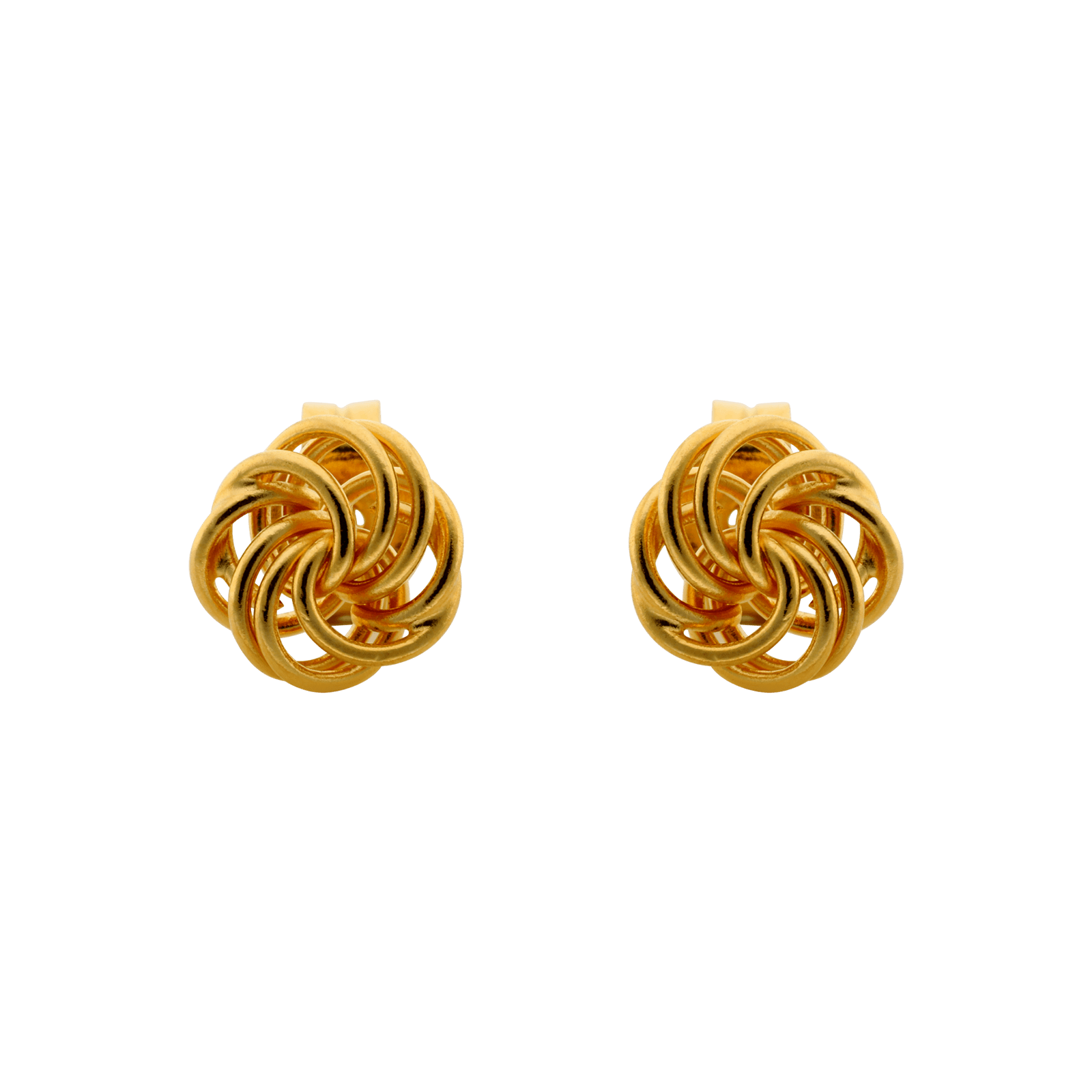 Boucles d’oreilles puces maille macaron 0,7 mm plaqué or