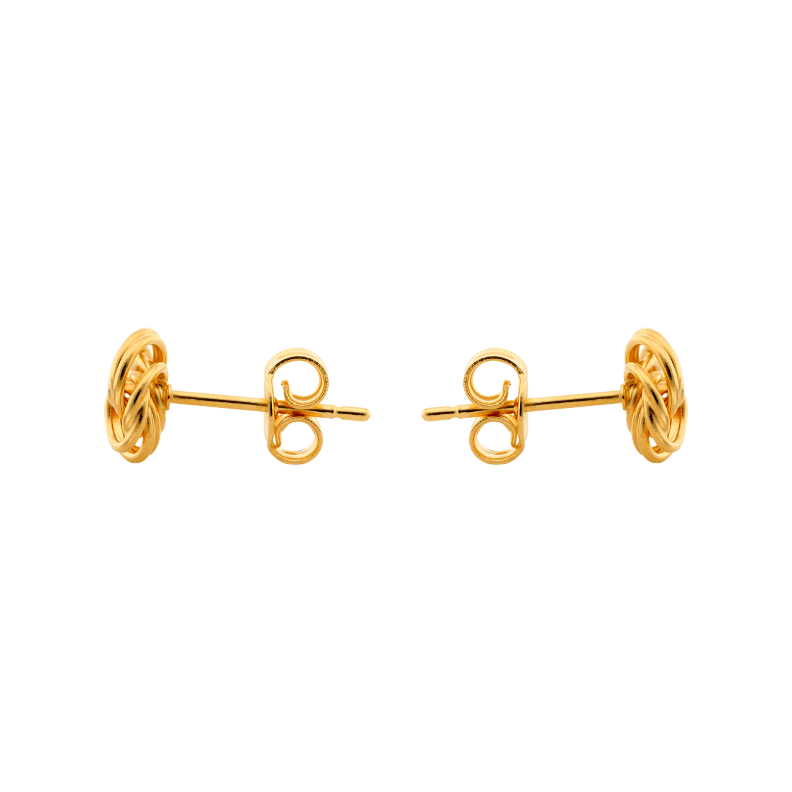Boucles d’oreilles puces maille macaron 0,7 mm plaqué or