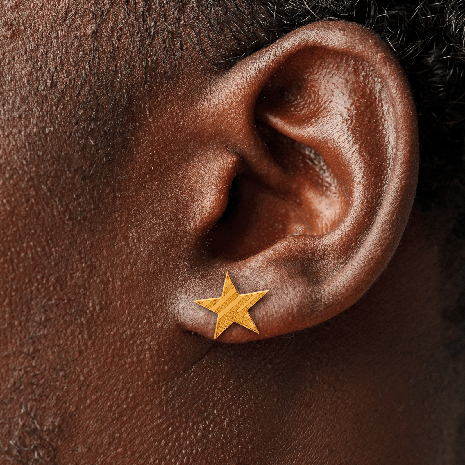 Boucles d’oreilles plaqué or étoile drapeau US