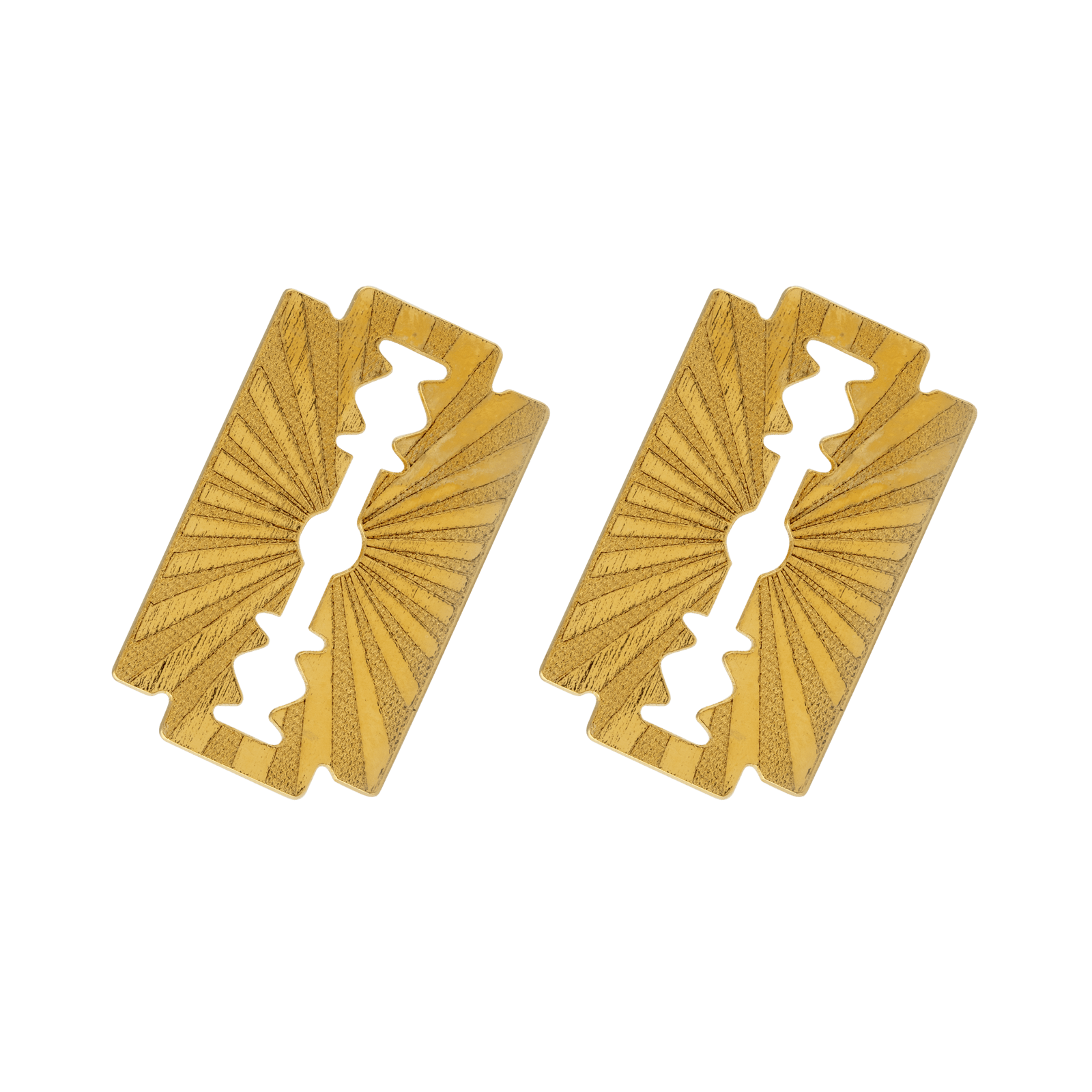 boucles d’oreilles en plaqué or au design lame grand modèle. fermoir poussette pour un maintien confortable quotidien.