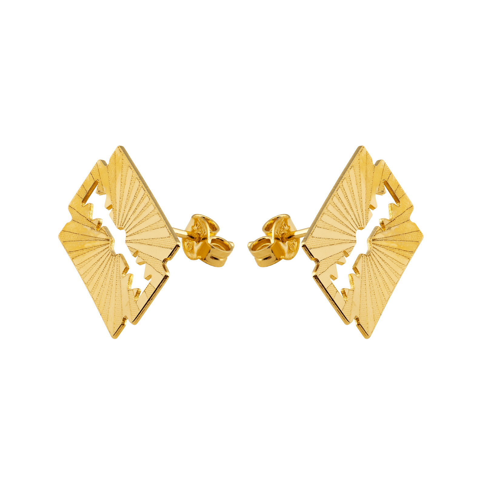 boucles d’oreilles en plaqué or au design lame grand modèle. fermoir poussette pour un maintien confortable quotidien.