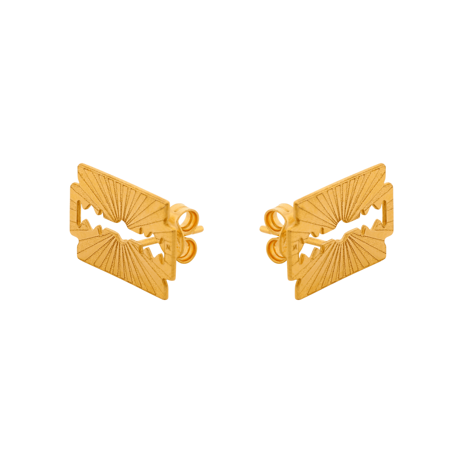 Boucles d’oreilles puces lame 1,3 × 1 cm en plaqué or