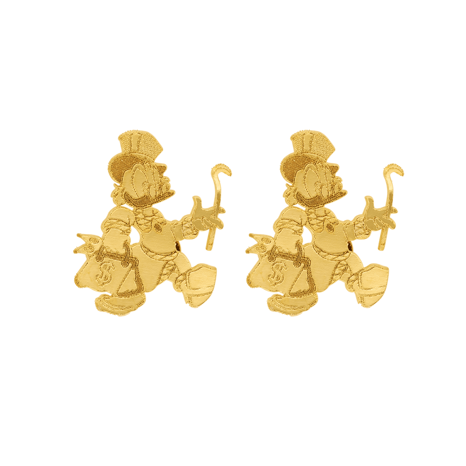boucles d'oreilles plaqué or poussette picsou moyen 2x2