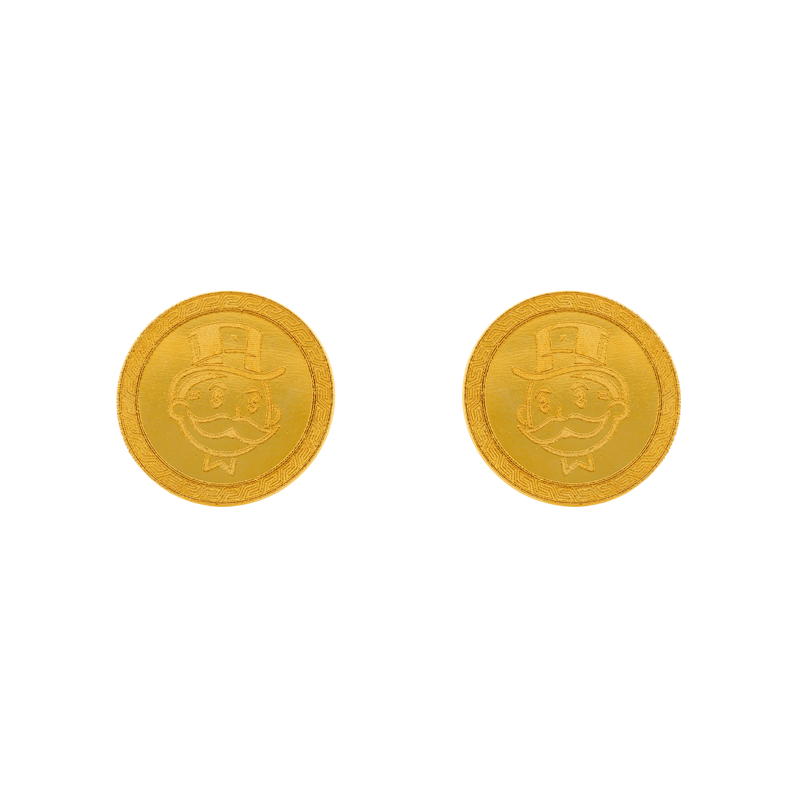Boucles d'Oreilles Plaqué or poussette Monopoly 20mm