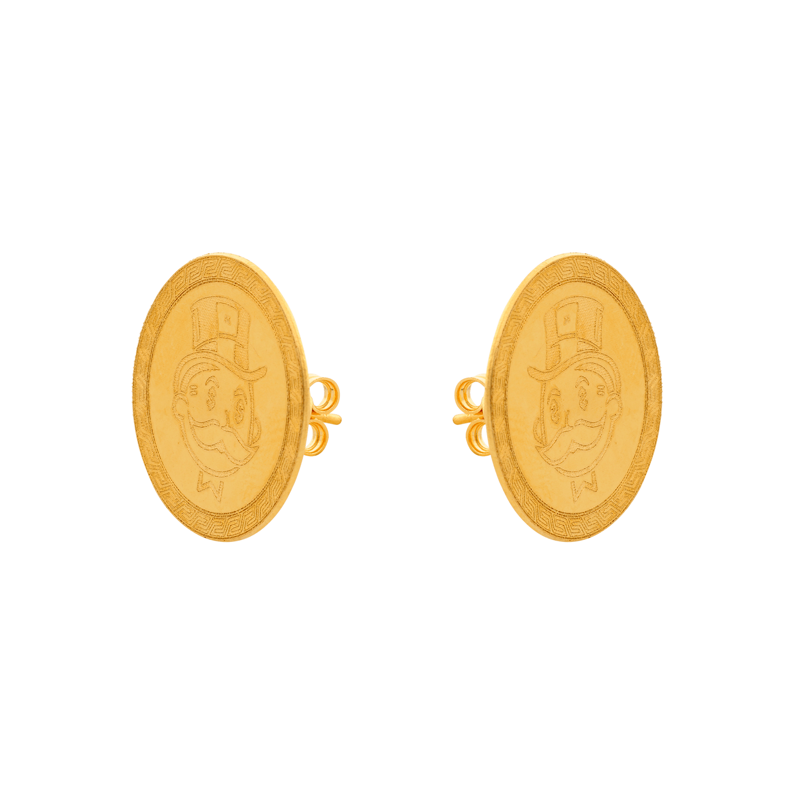 Boucles d'Oreilles Plaqué or poussette Monopoly 20mm