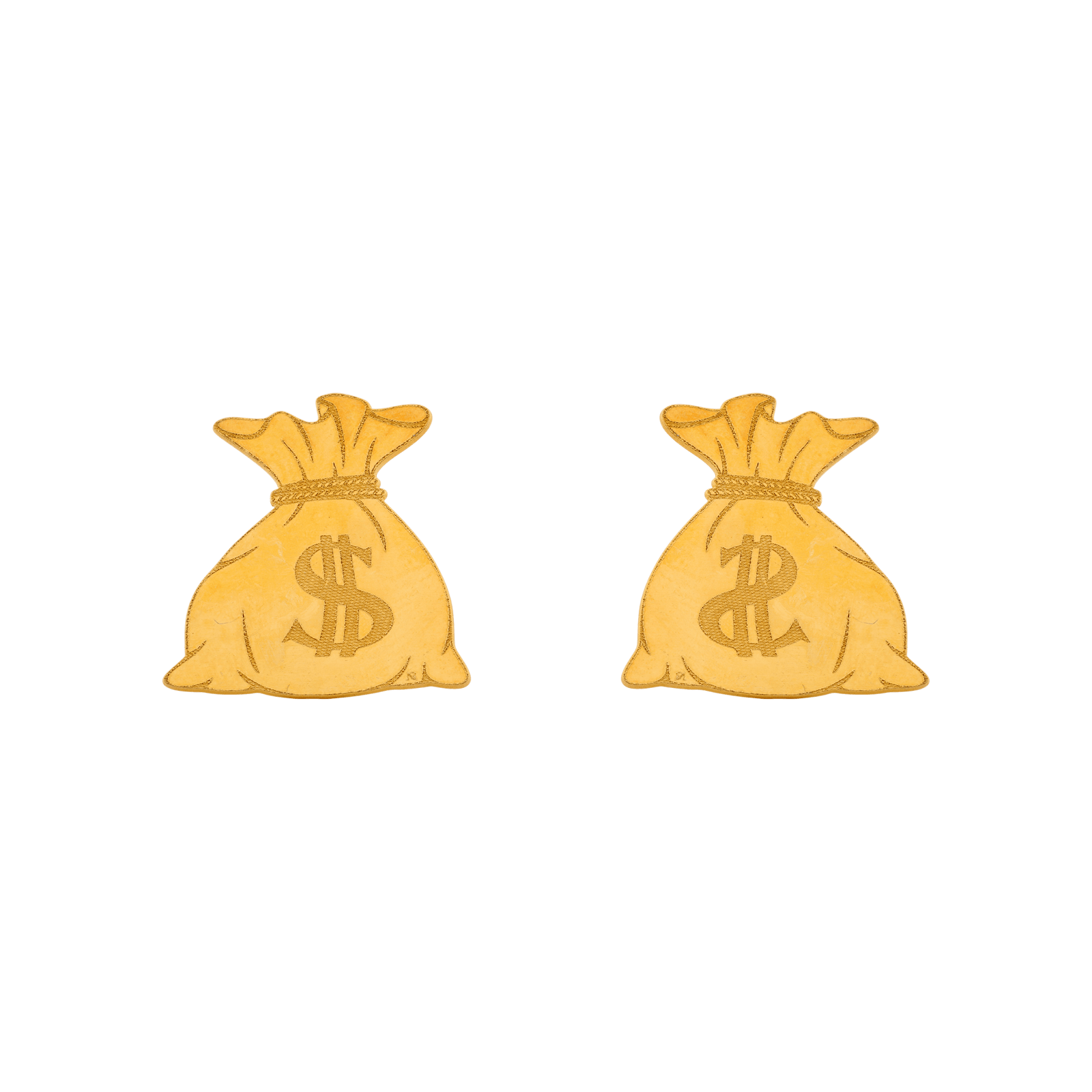 Boucle d'oreille Plaqué or poussette bourse 2x2