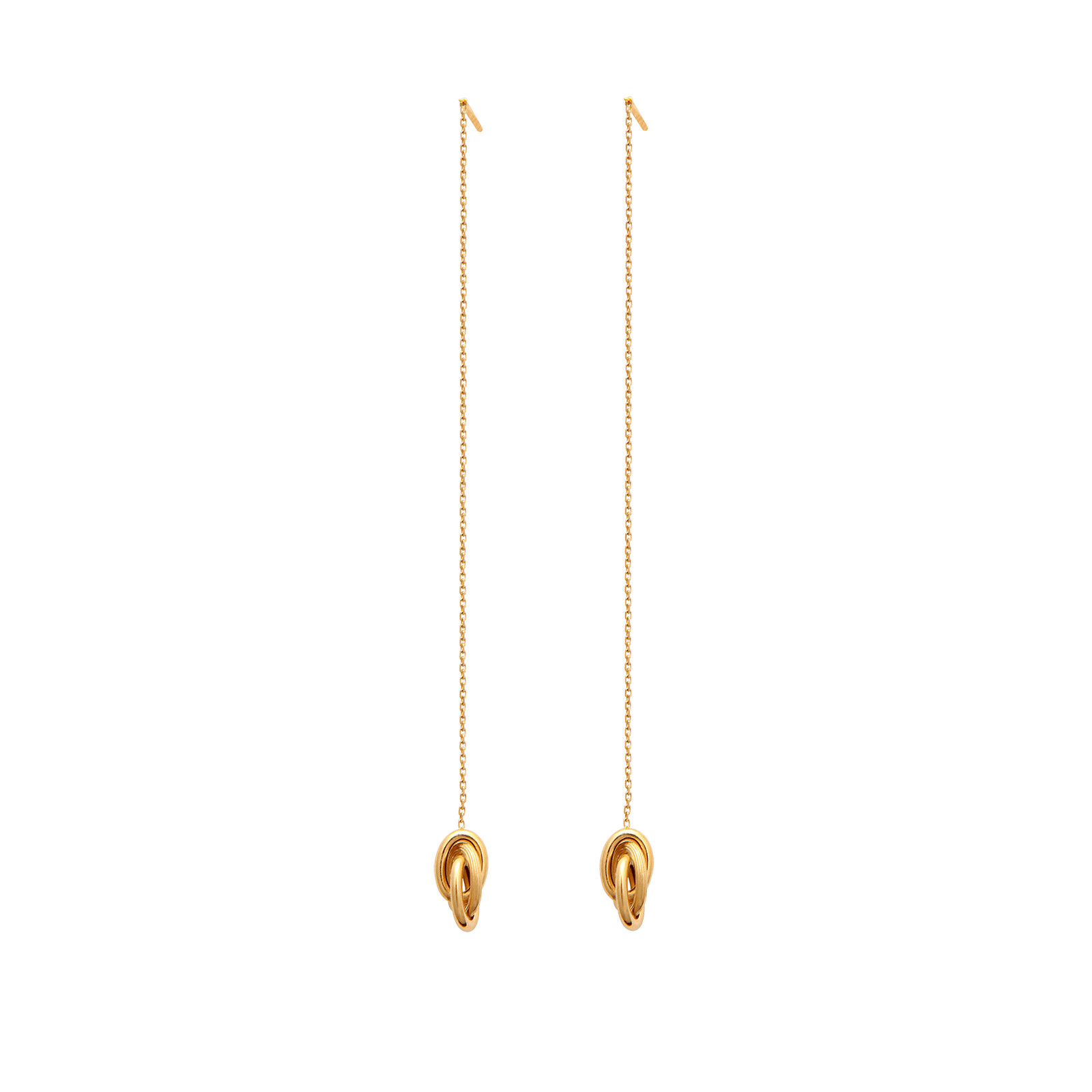 Boucles D'oreilles Or375 Pendant 90mm Au Total Nœud Forçat Antillais 6mm
