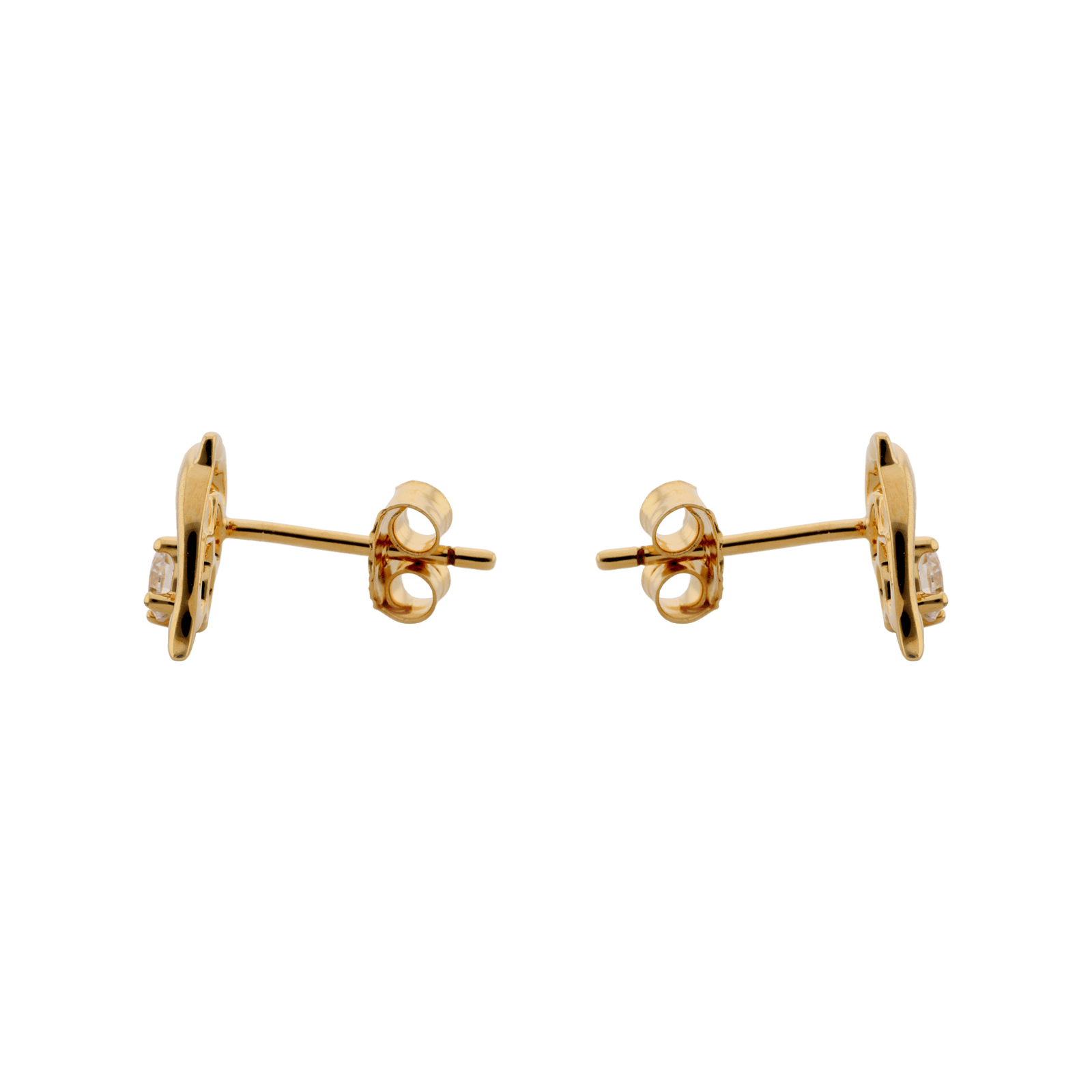 Boucles d'Oreilles Plaqué or dauphin Oxyde blanc