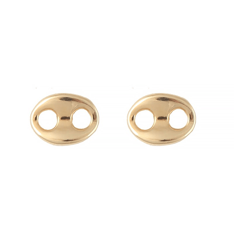 Boucles D'oreilles Plaqué Or Grain De Café 6.5*7.5mm