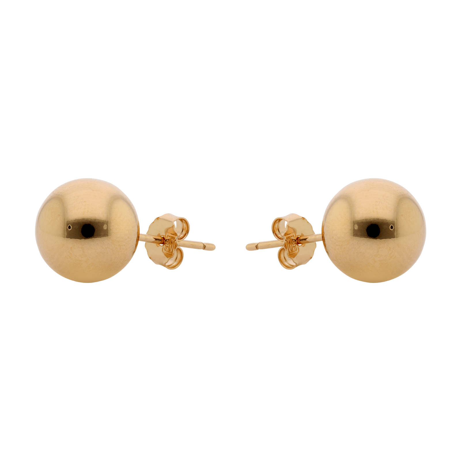 Boucles d'Oreilles boule 12mm plaqué or