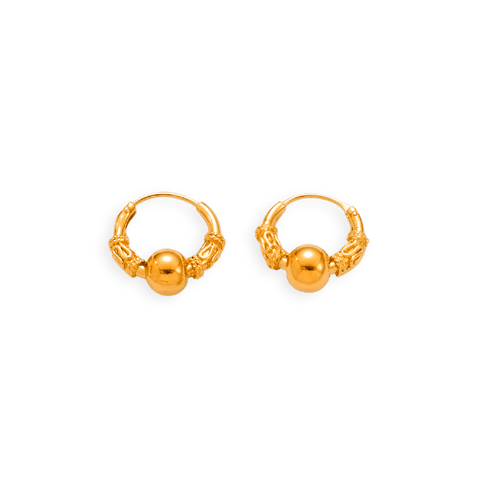 créoles plaqué or bali 15mm centre 6.5mm