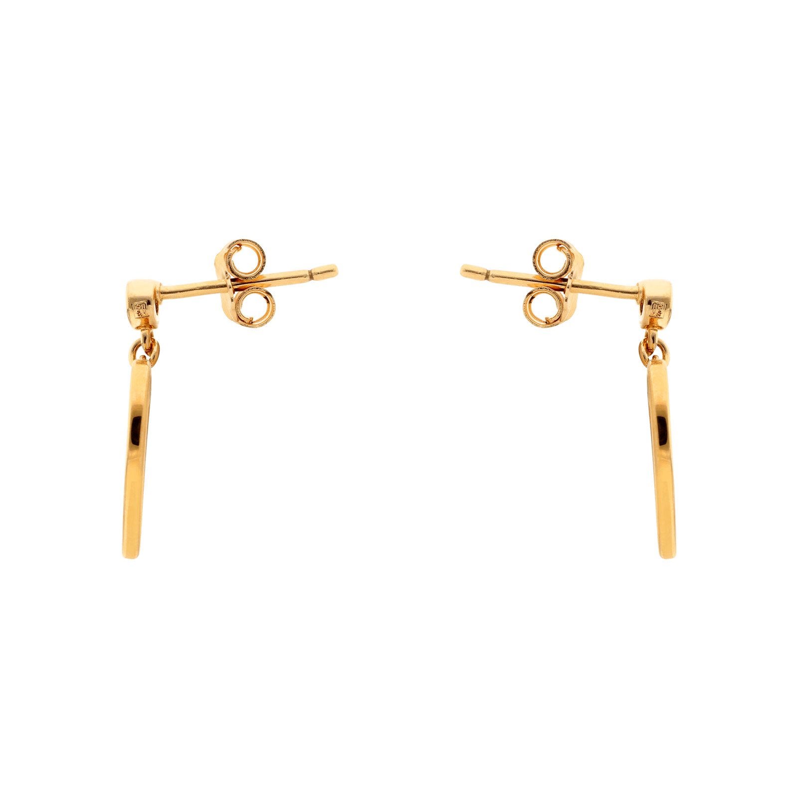 Boucles d'Oreilles Plaqué or pendante coeur évidé Lisse plus puce