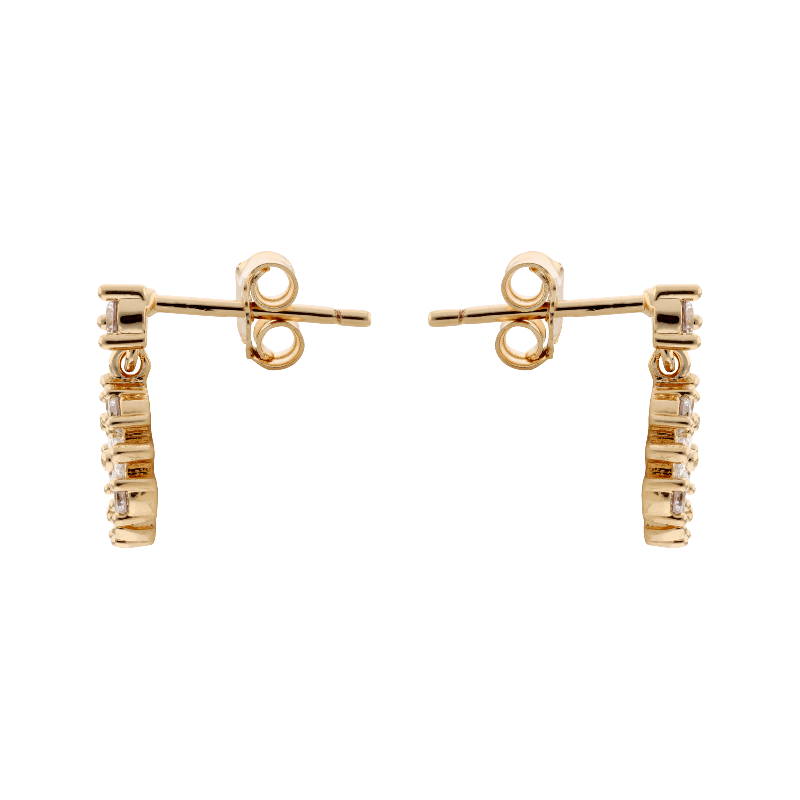 Boucles d'Oreilles Plaqué or fleur Oxydes blancs serti griffes
