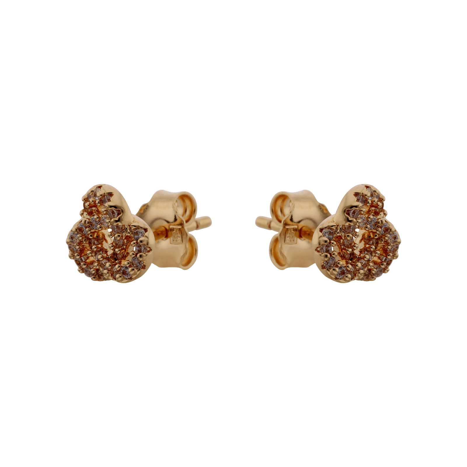 Boucles d'Oreilles Plaqué or puce entrelacés Oxydes blancs