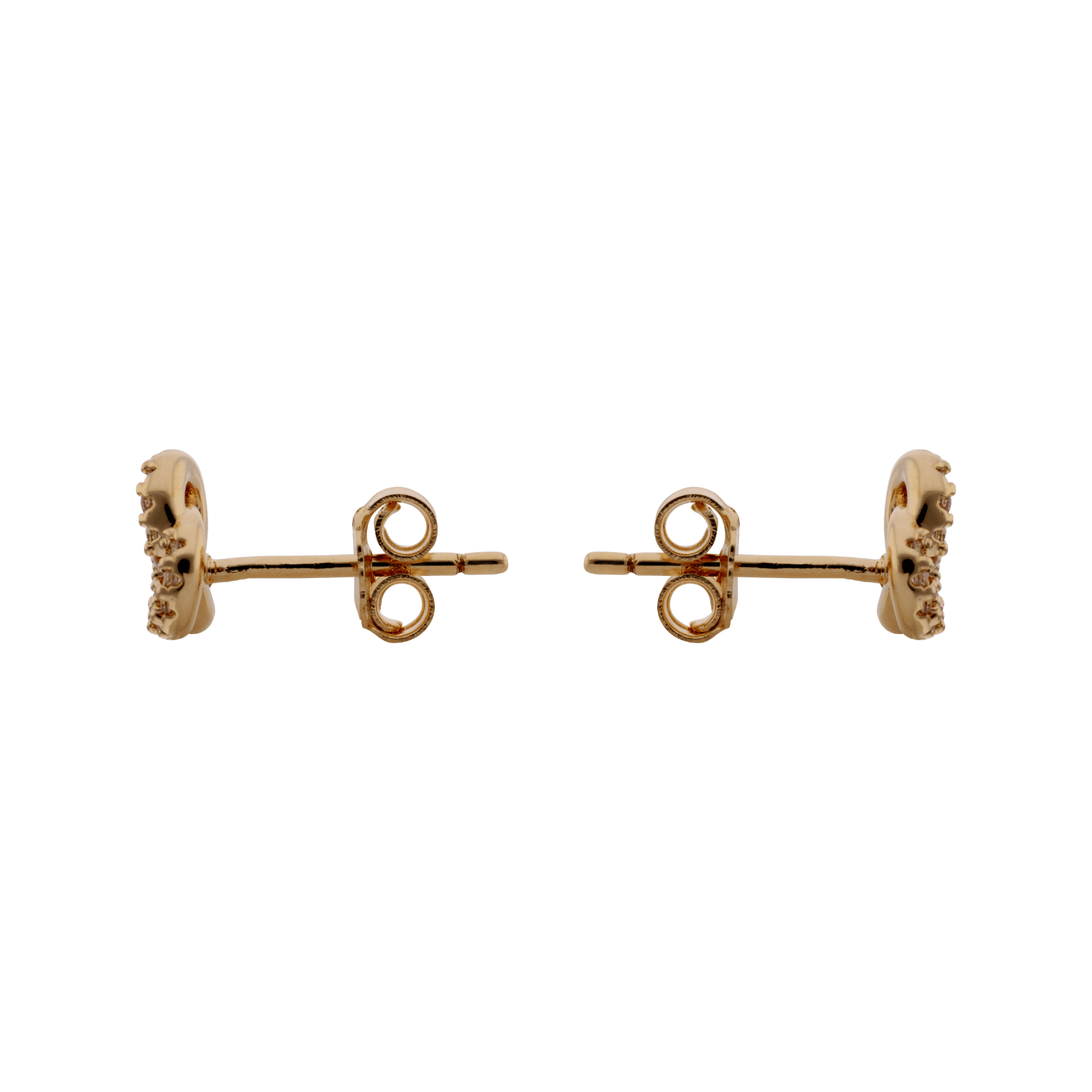 Boucles d'Oreilles Plaqué or puce entrelacés Oxydes blancs