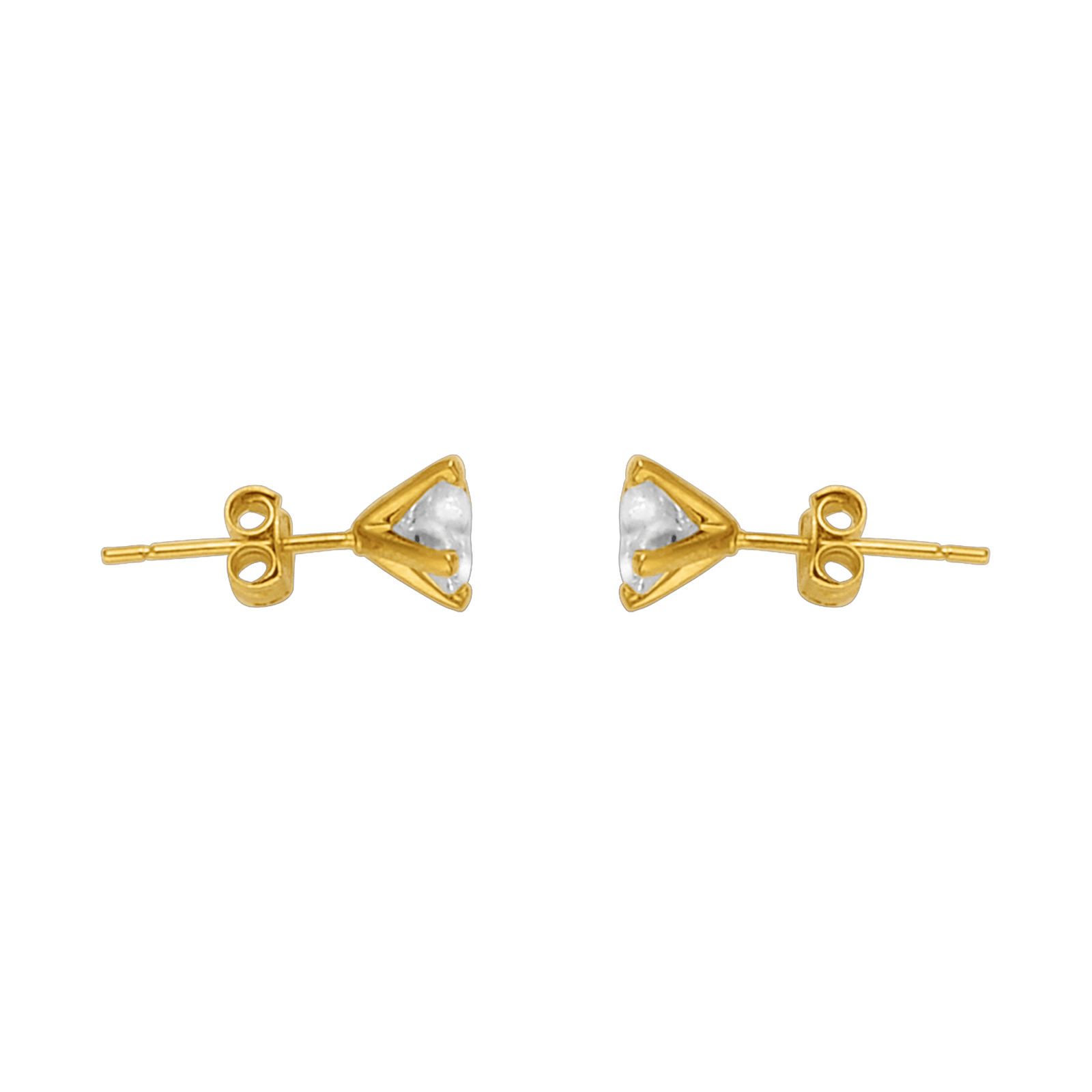 Boucles D'oreilles Plaqué Or Zirconium 6mm