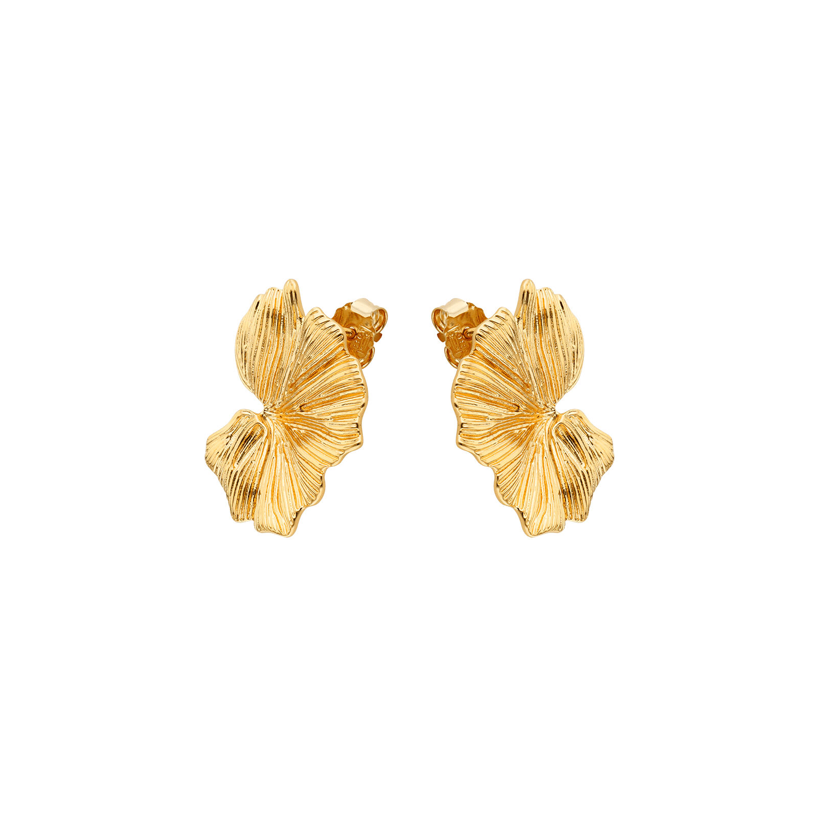 Boucles d'Oreilles Plaqué or puce feuille