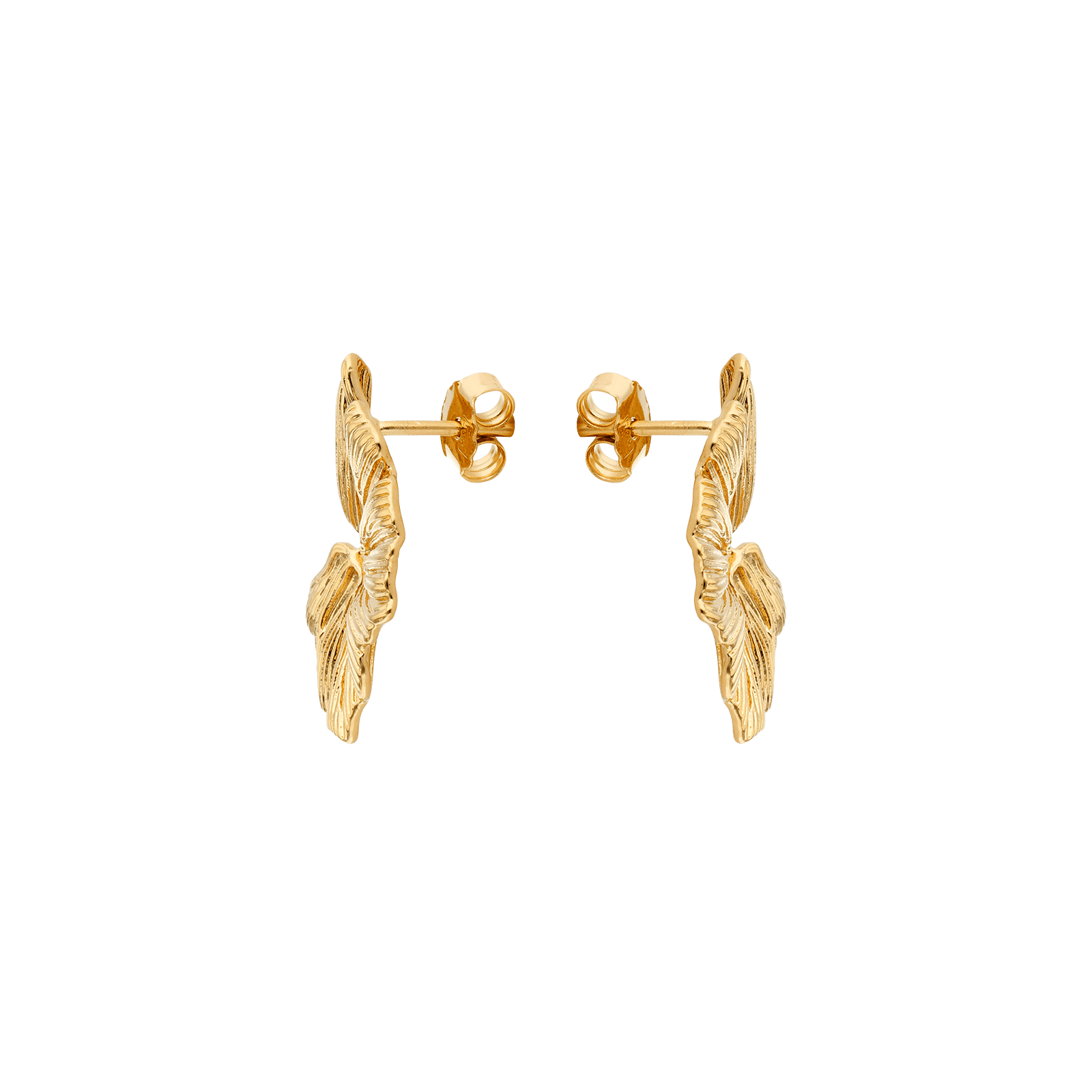 Boucles d'Oreilles Plaqué or puce feuille