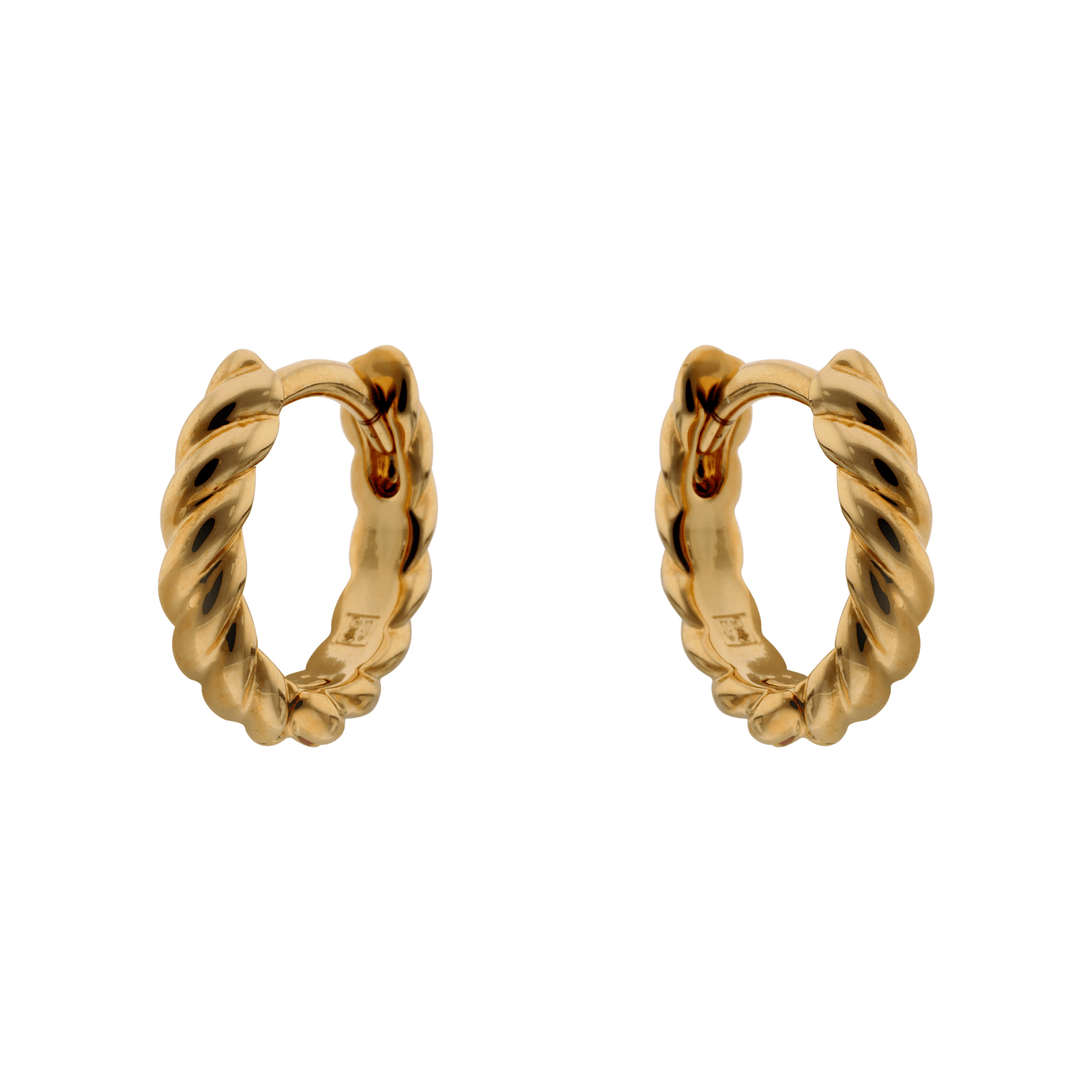 Boucles d'Oreilles Plaqué or Miniature Créole Torsade diamètre 12mm