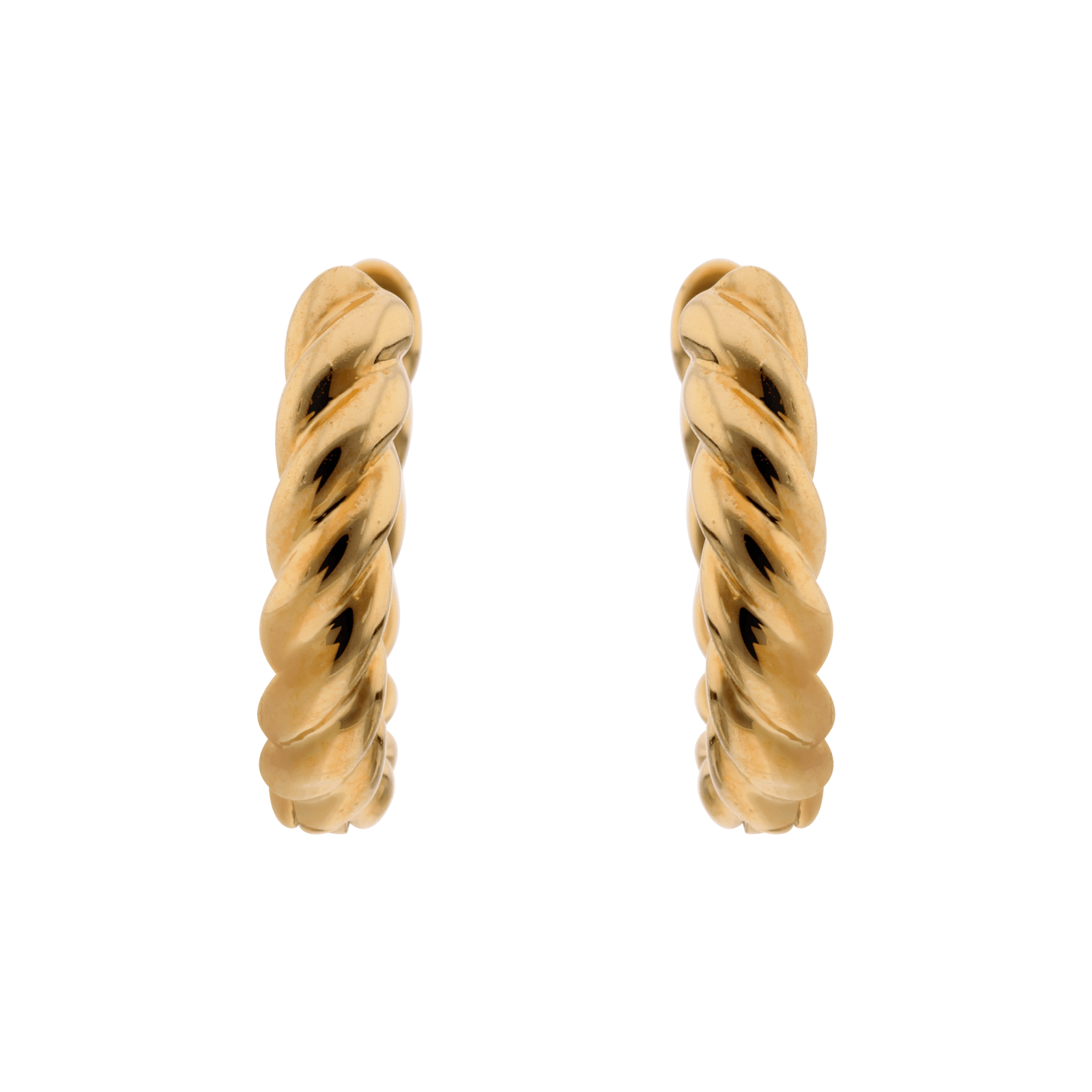 Boucles d'Oreilles Plaqué or Miniature Créole Torsade diamètre 12mm