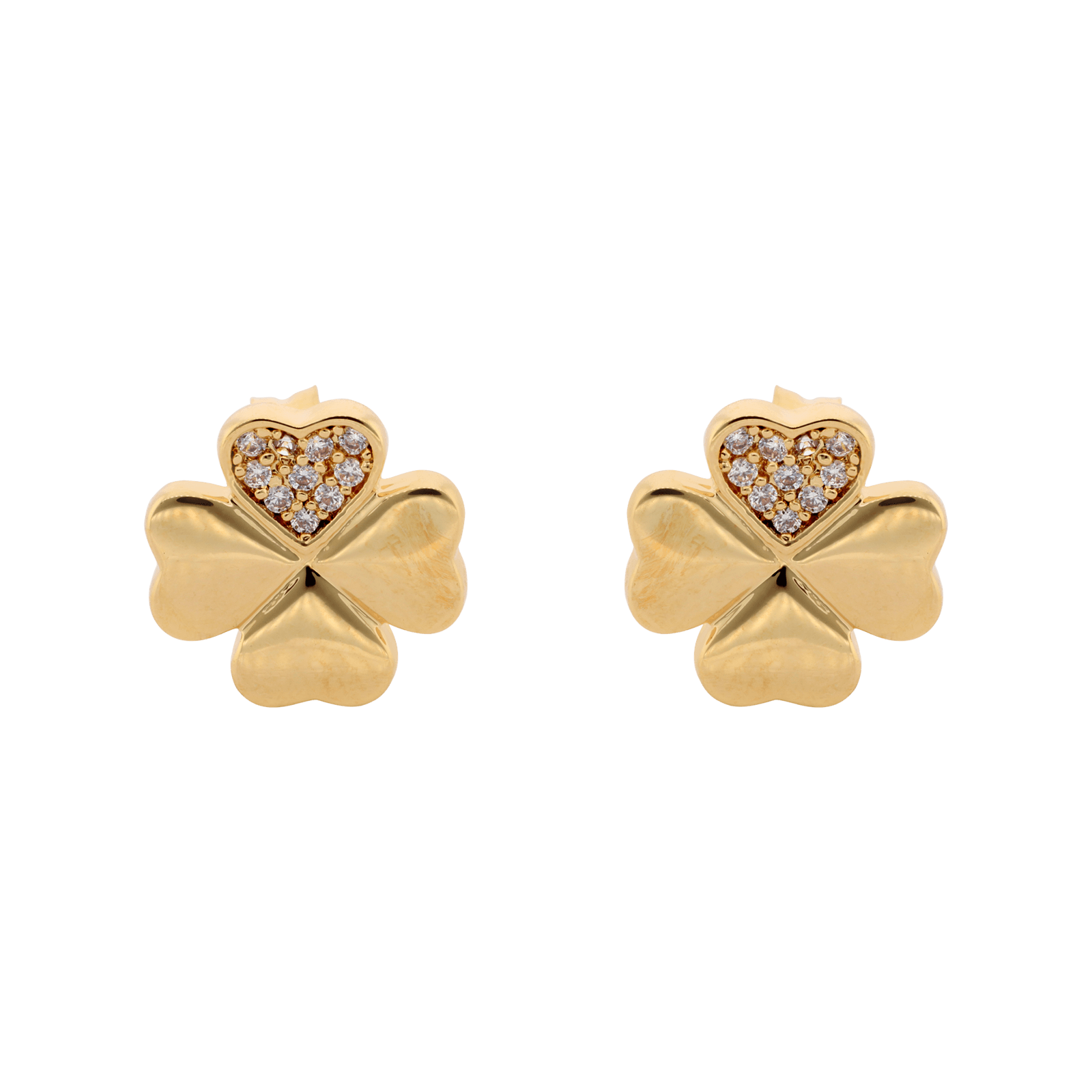 Plaqué or trèfle oxydes blancs