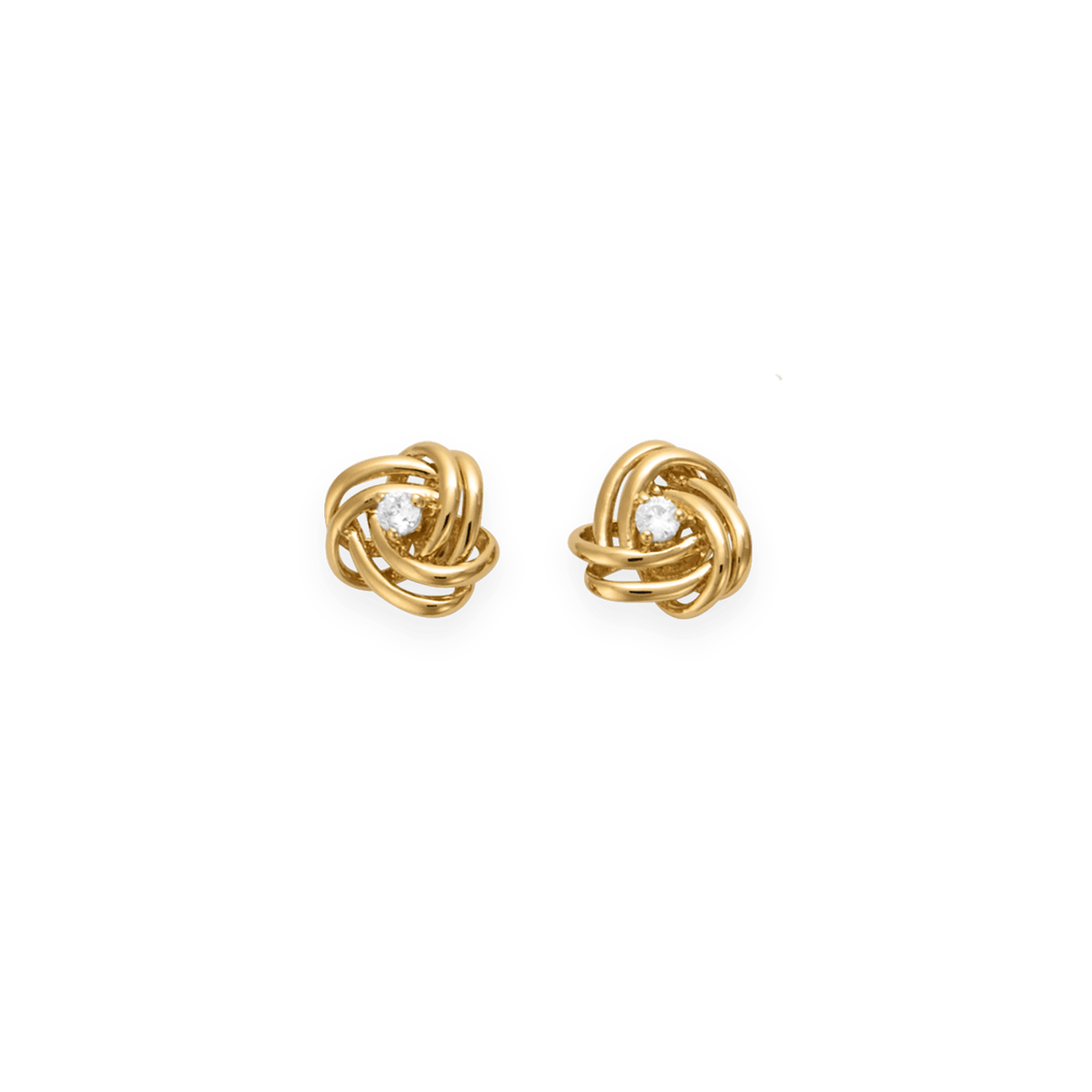 Boucles d'Oreilles Plaqué or Zirconia Cubique Entourage entrelacés Fils