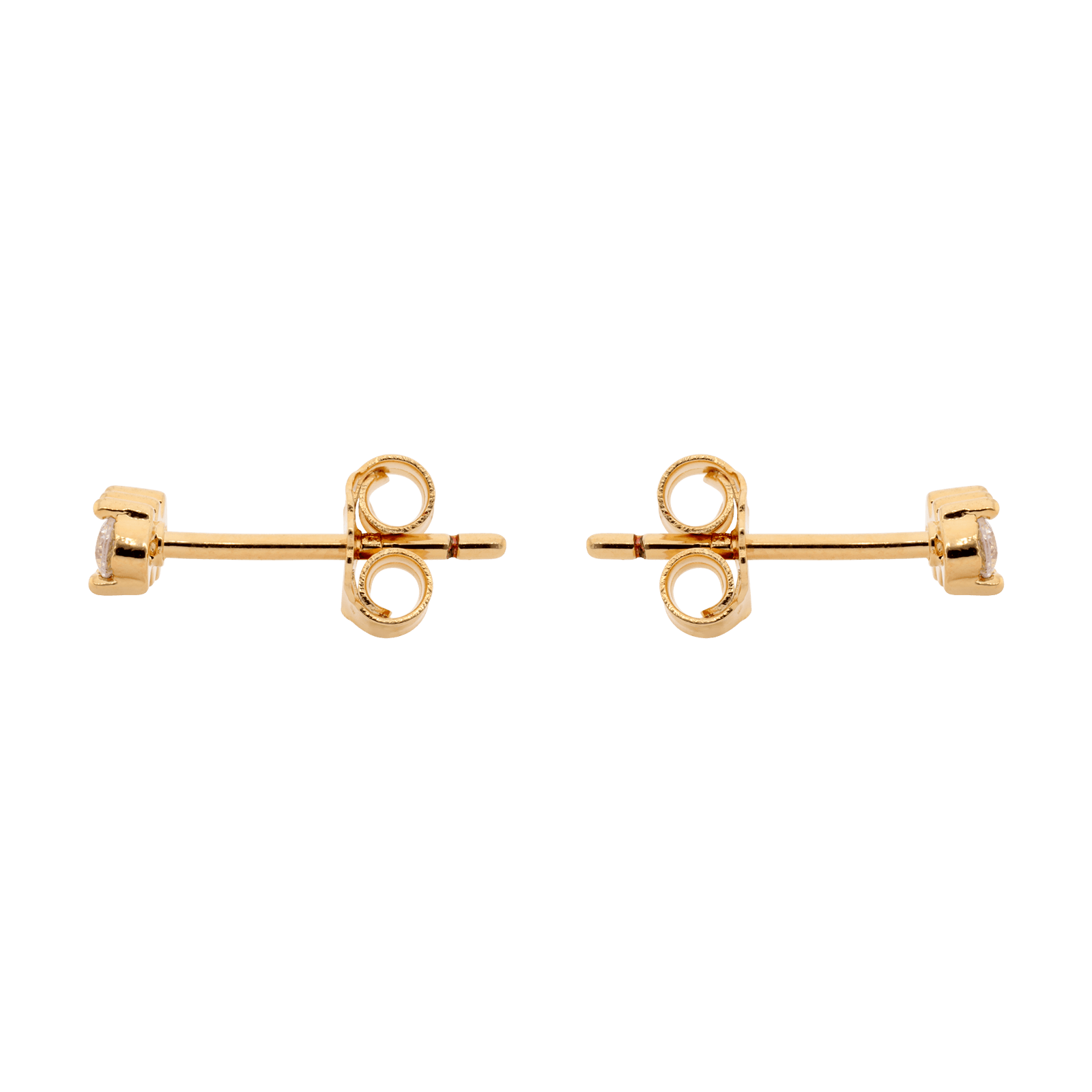 Boucles d'Oreilles Plaqué or trio Oxydes blancs